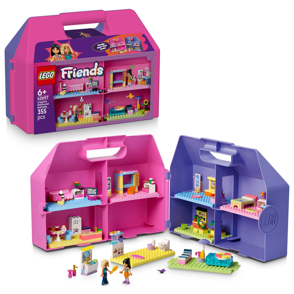 Assembled LEGO 42697 Friends Creative Dollhouse Foldable Suitcase set pink purple