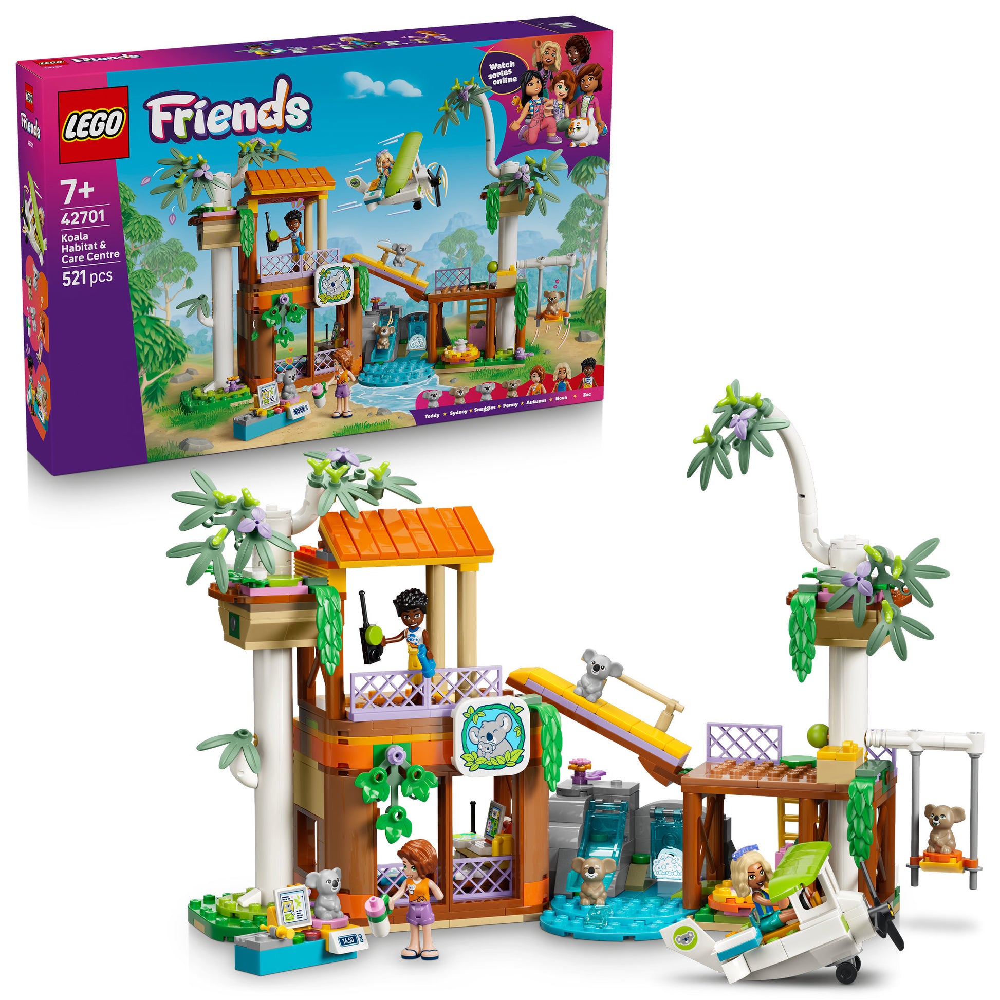 LEGO 42701 Friends Koala Habitat and Care Centre Set assembled, and in packaging