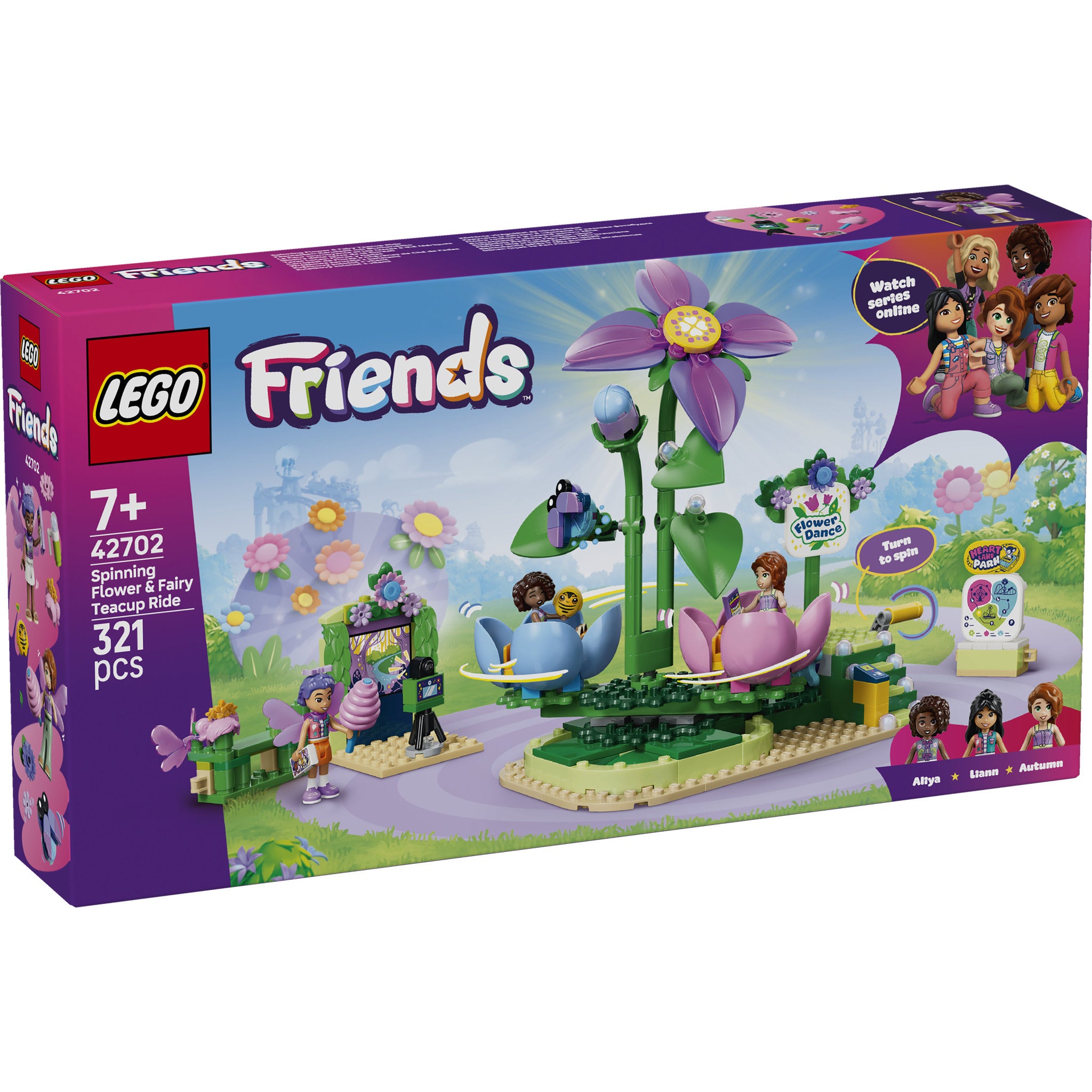 LEGO 42702 Friends Spinning Flower & Fairy Teacup Ride Set in packaging