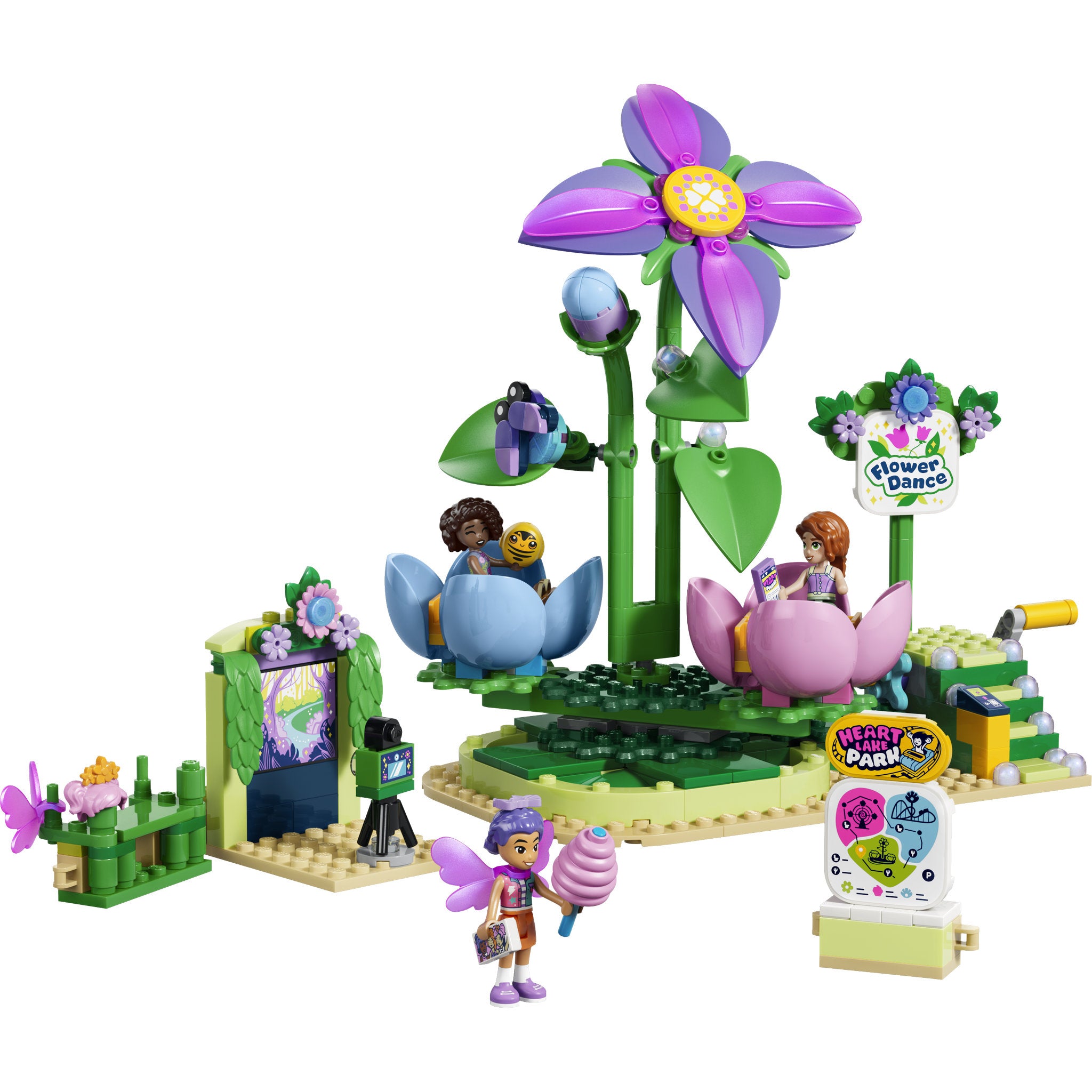 Assembled LEGO 42702 Friends Spinning Flower & Fairy Teacup Ride Set