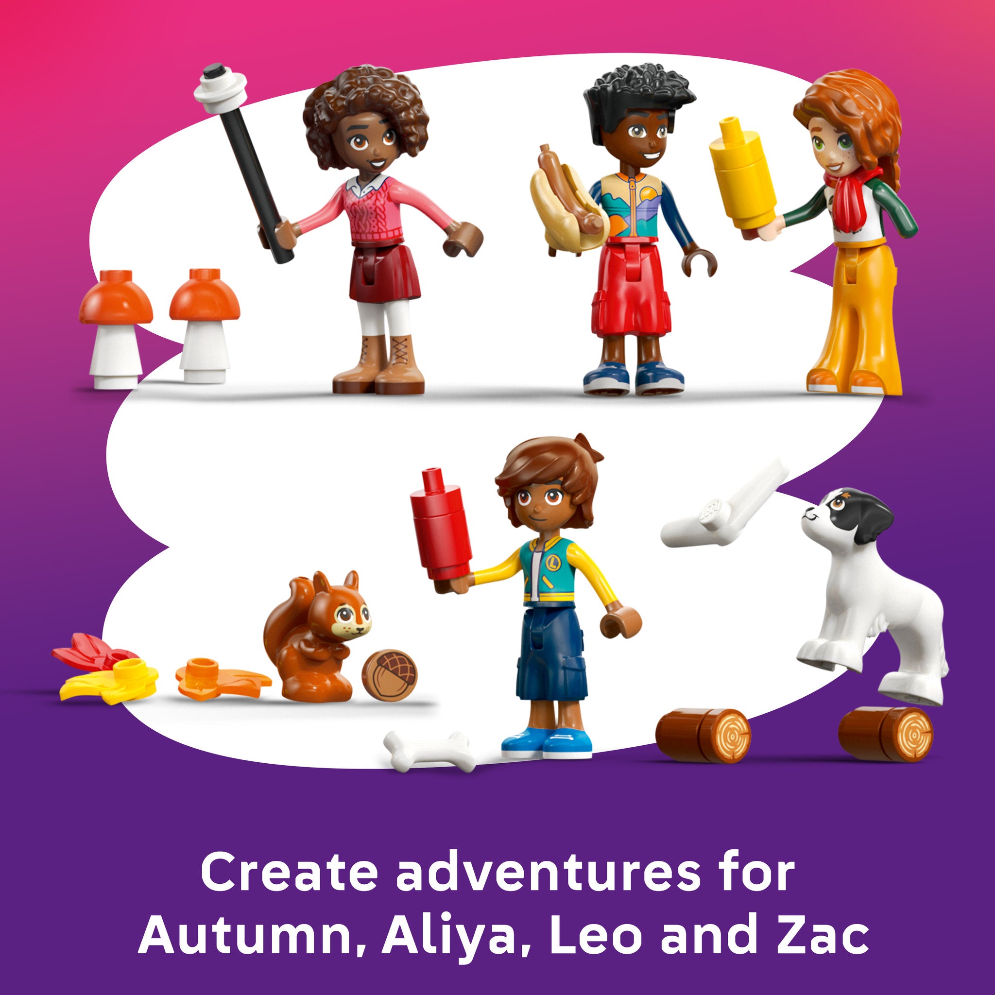 Minidolls included in LEGO 42705 Friends Cosy Autumn Forest Cabin Set
