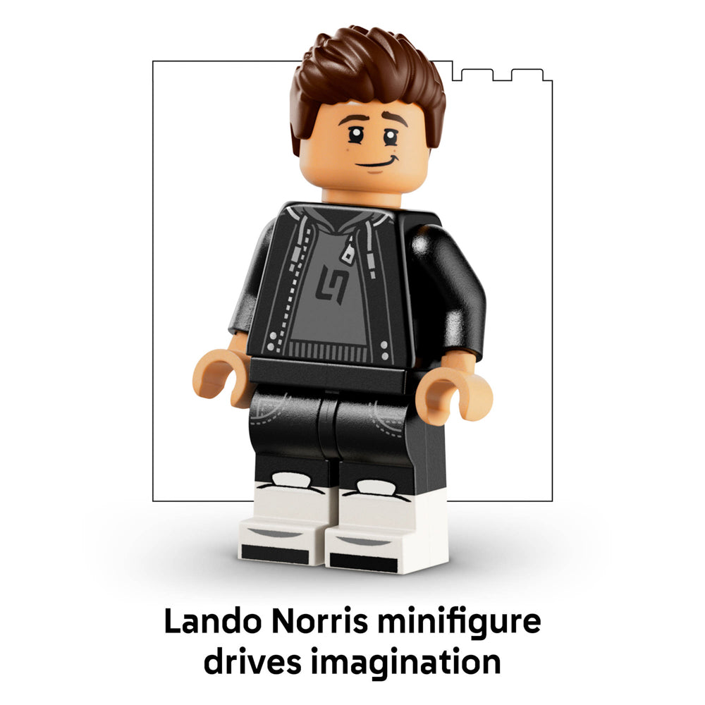 Lando Norris minifigure, in the LEGO 43023 McLaren Mastercard F1 Team Lando Norris Helmet set