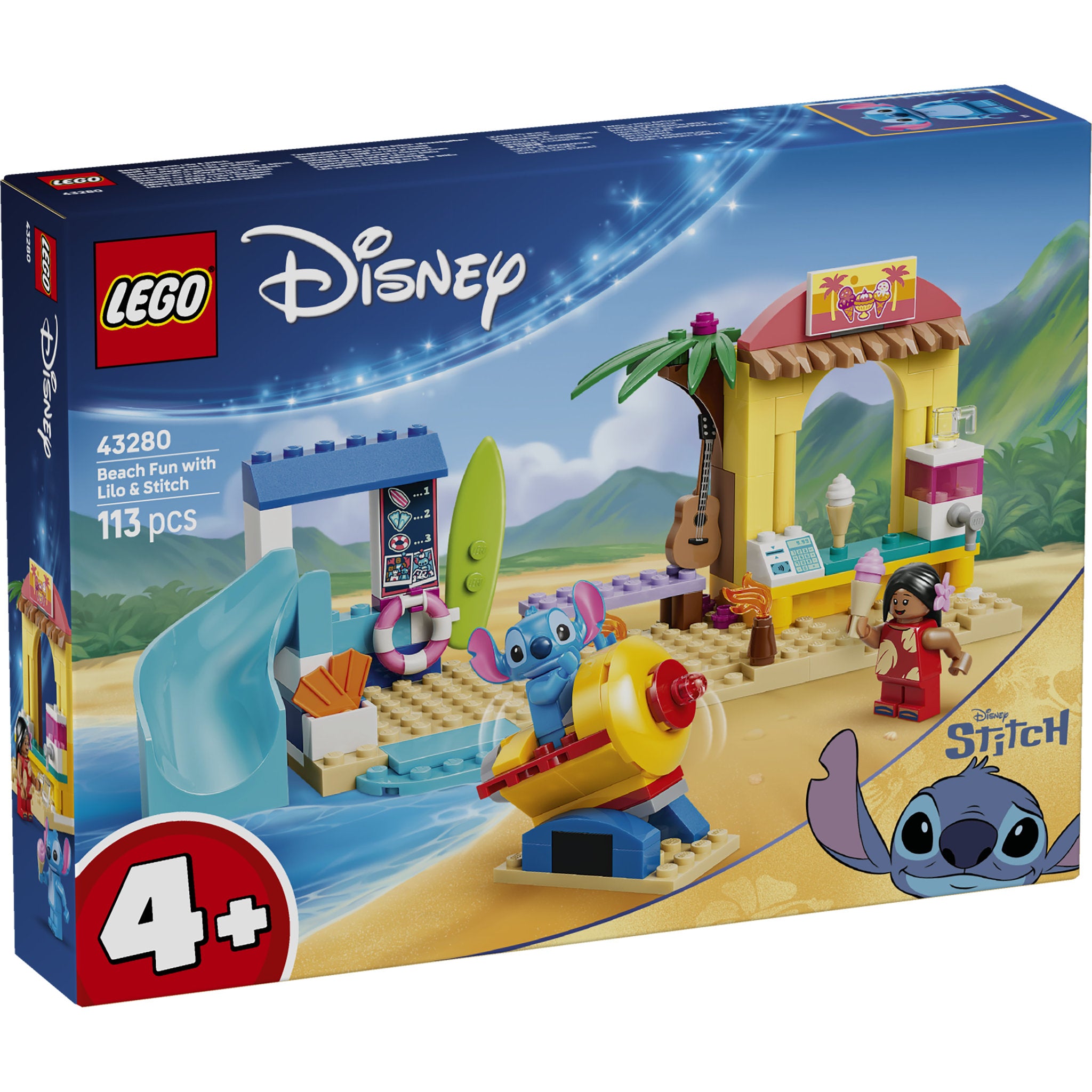 LEGO 43280 Disney Classic Beach Fun with Lilo & Stitch Set in packaging