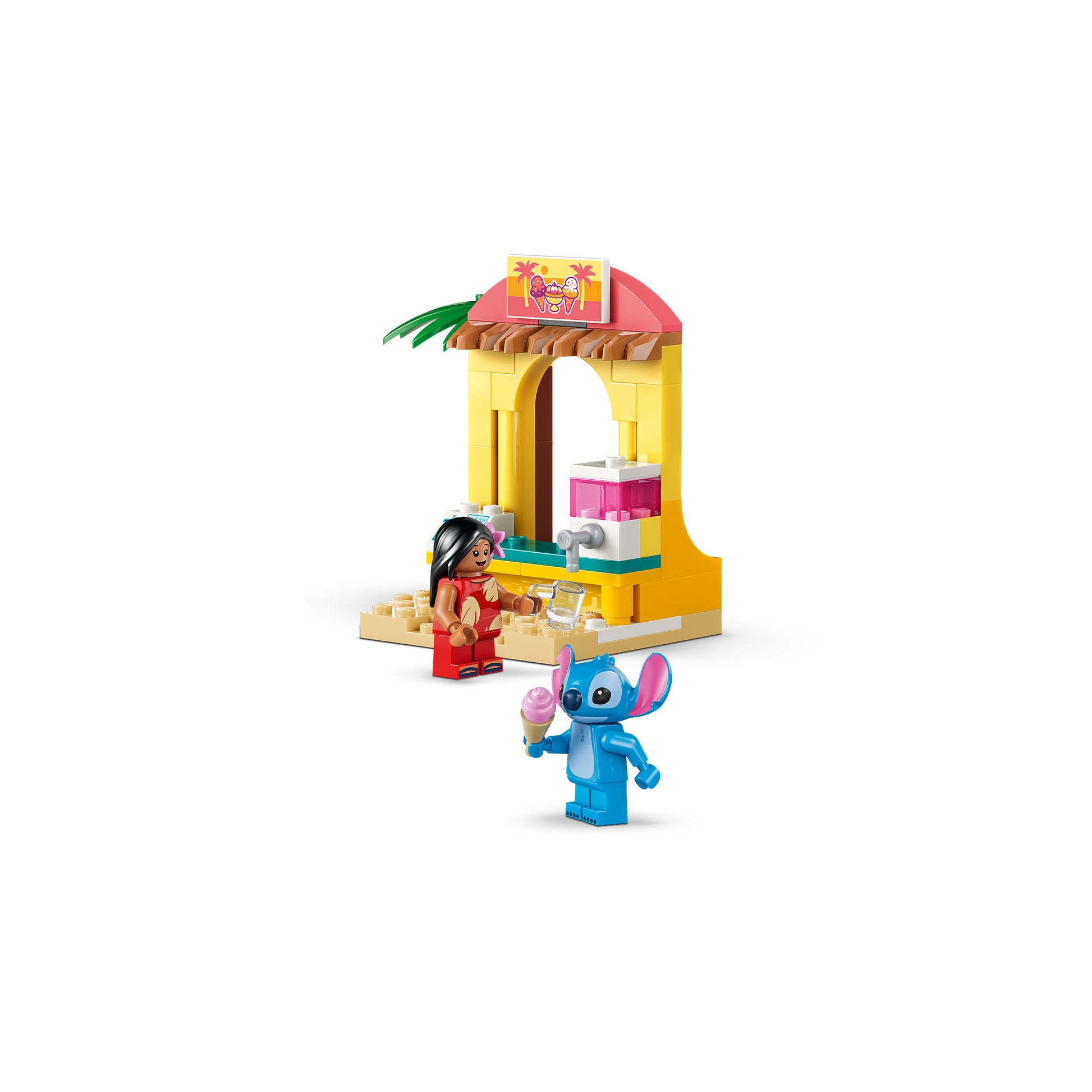 Assembled ice cream stand in LEGO 43280 Disney Classic Beach Fun with Lilo & Stitch Set