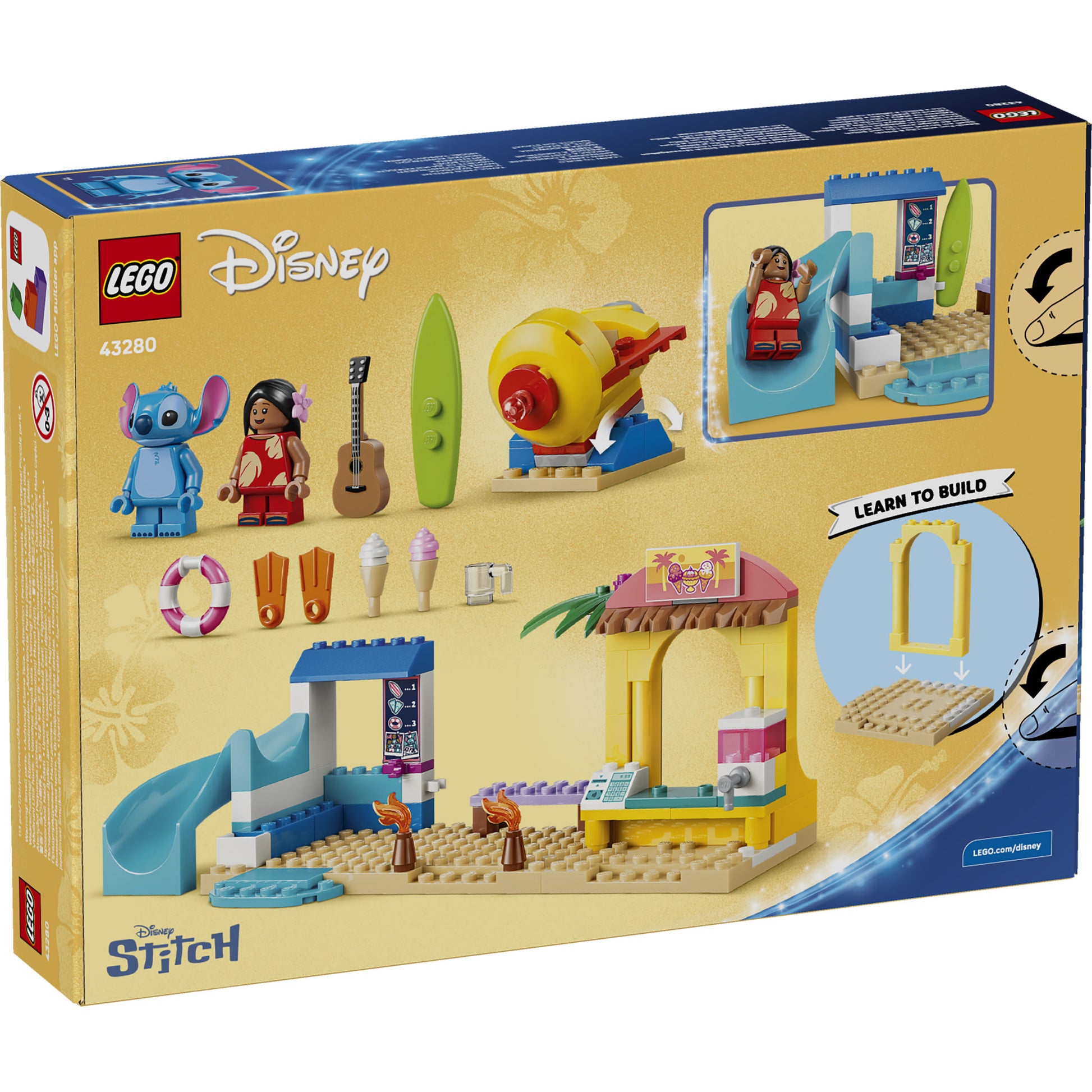 LEGO 43280 Disney Classic Beach Fun with Lilo & Stitch Set in packaging