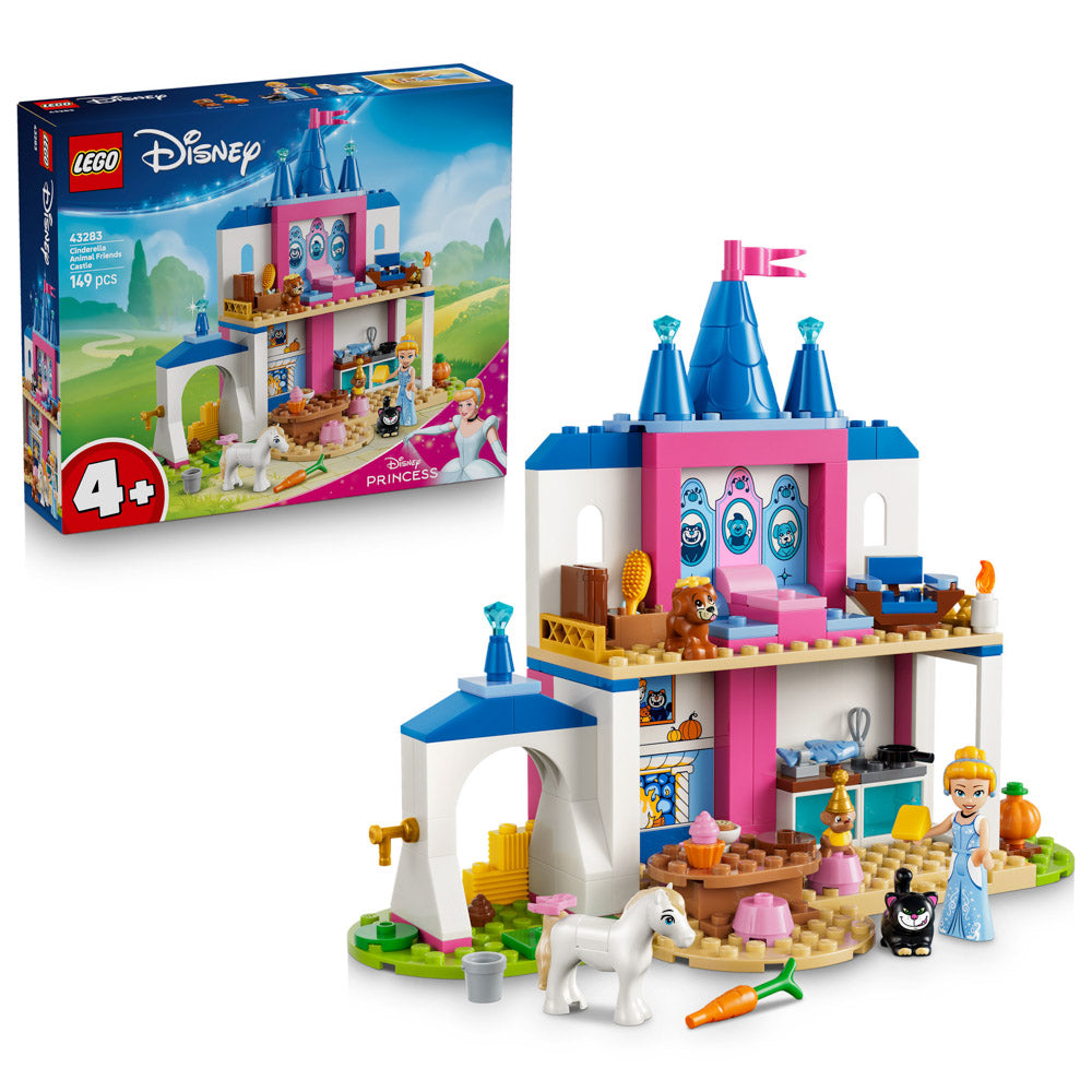 LEGO 43283  Disney Princess Cinderella Animal Friends Castle Set assembled, and in packaging