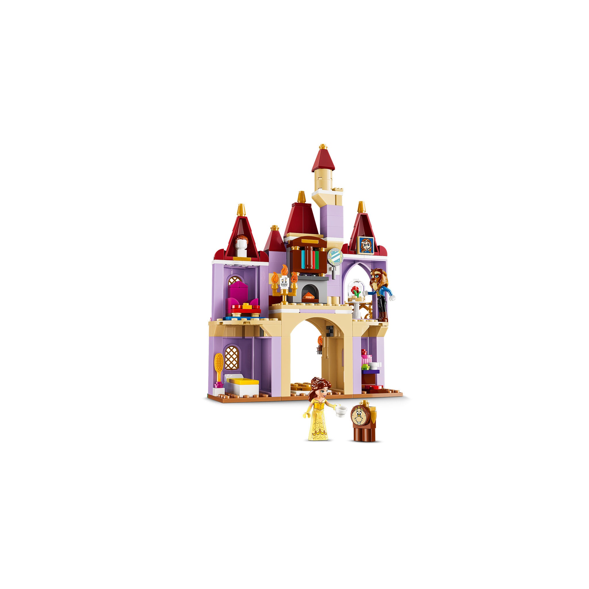 Assembled LEGO 43289 Disney Princess Belle & The Beast's Enchanted Castle Set, at distance