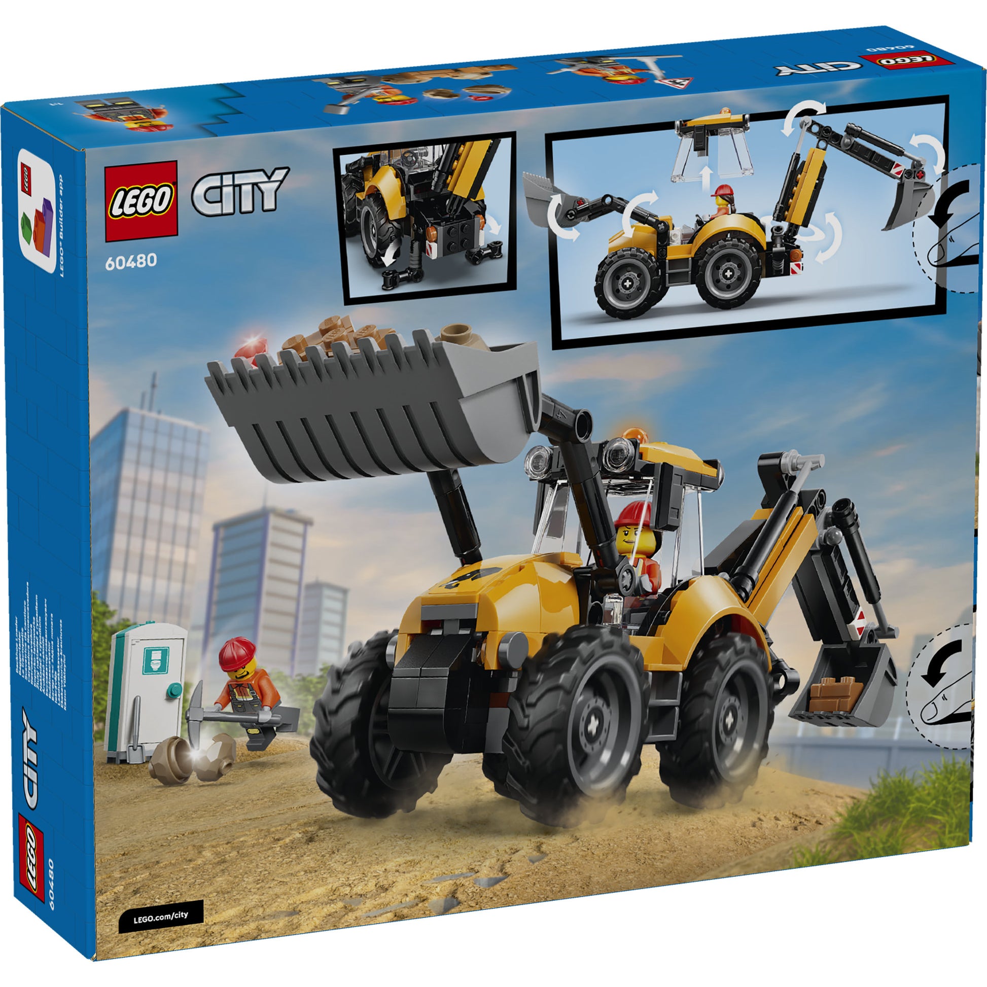 LEGO 60480 City Yellow Backhoe Loader Set in packaging