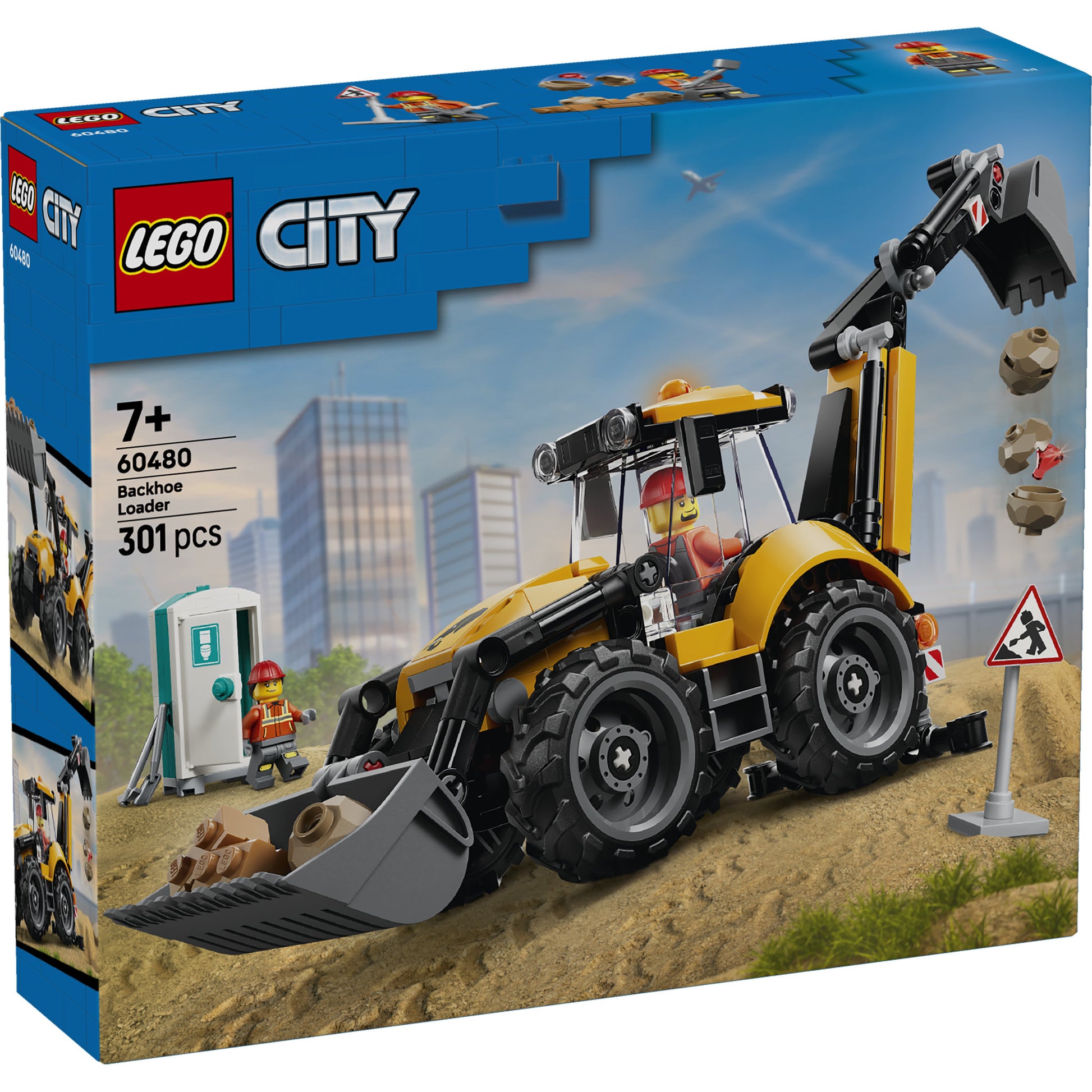 LEGO 60480 City Yellow Backhoe Loader Set in packaging
