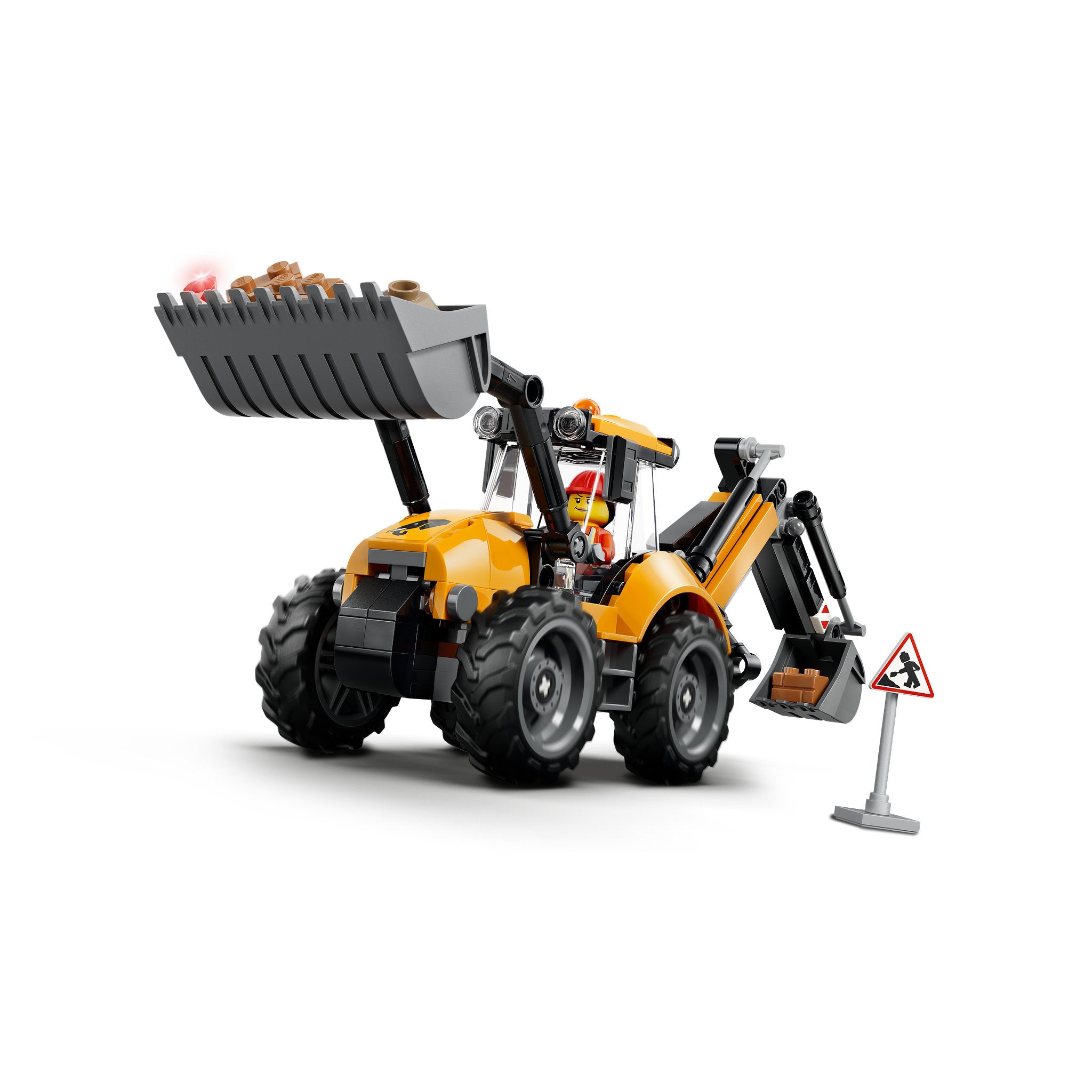 Functioning loader in the LEGO 60480 City Yellow Backhoe Loader Set