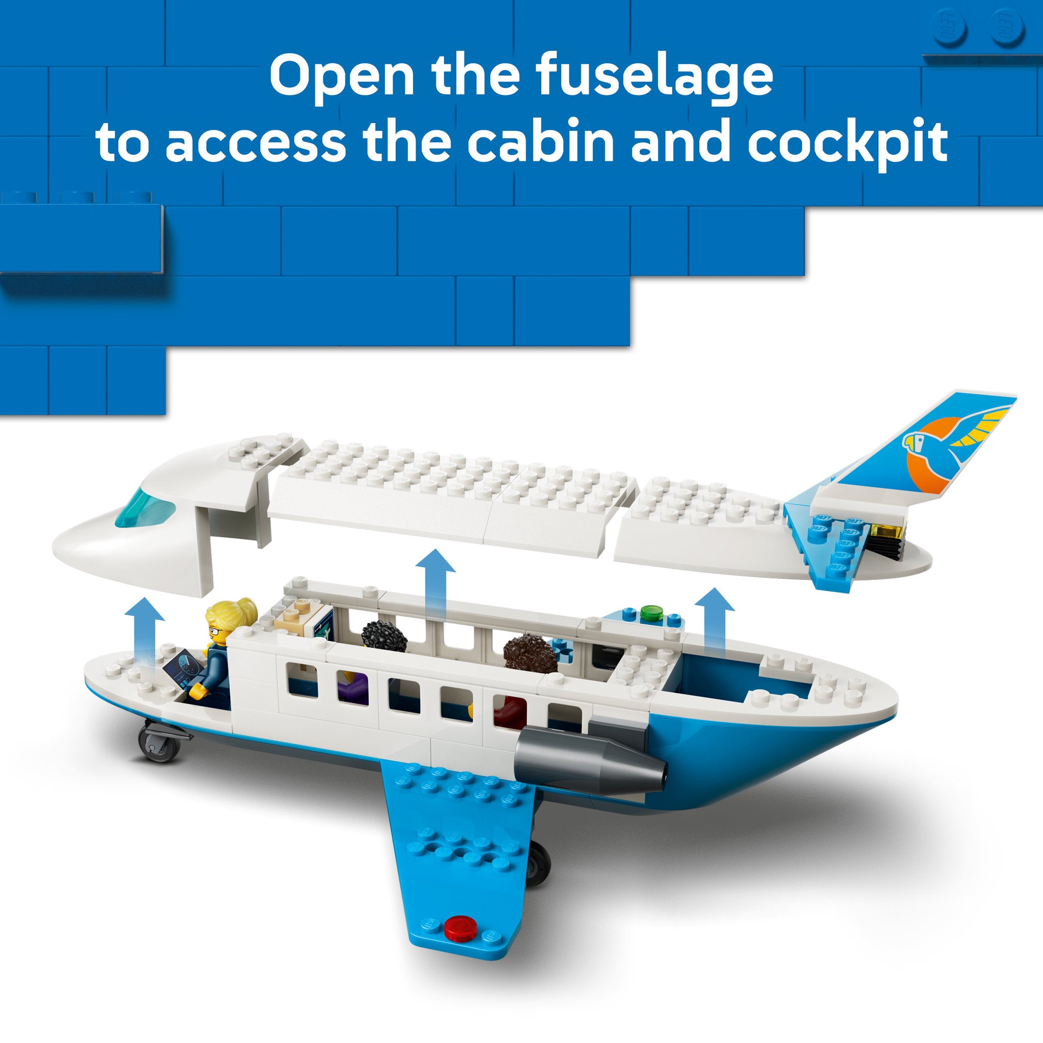 LEGO 60492 City Passenger Jet Set being assembled