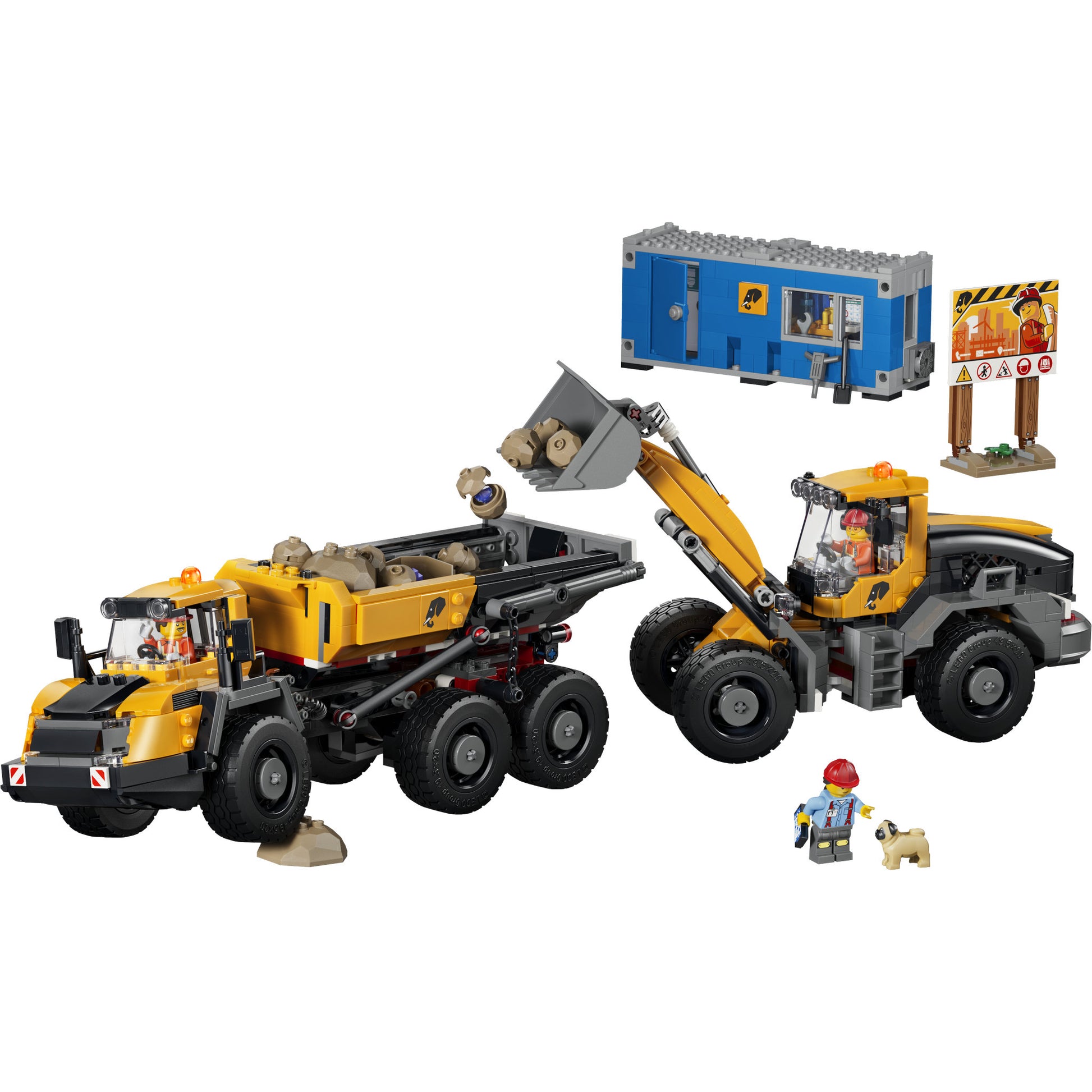 Assembled LEGO 60494 City Dump Truck & Front End Loader Set