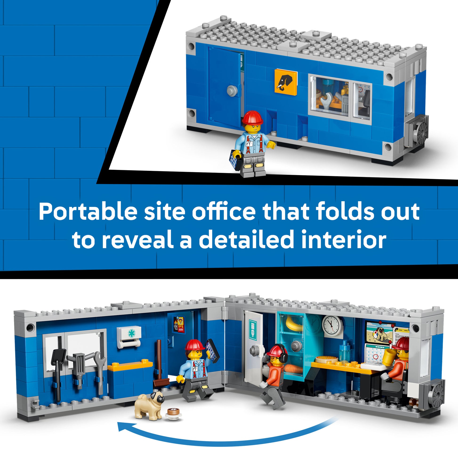 Site office in LEGO 60494 City Dump Truck & Front End Loader Set
