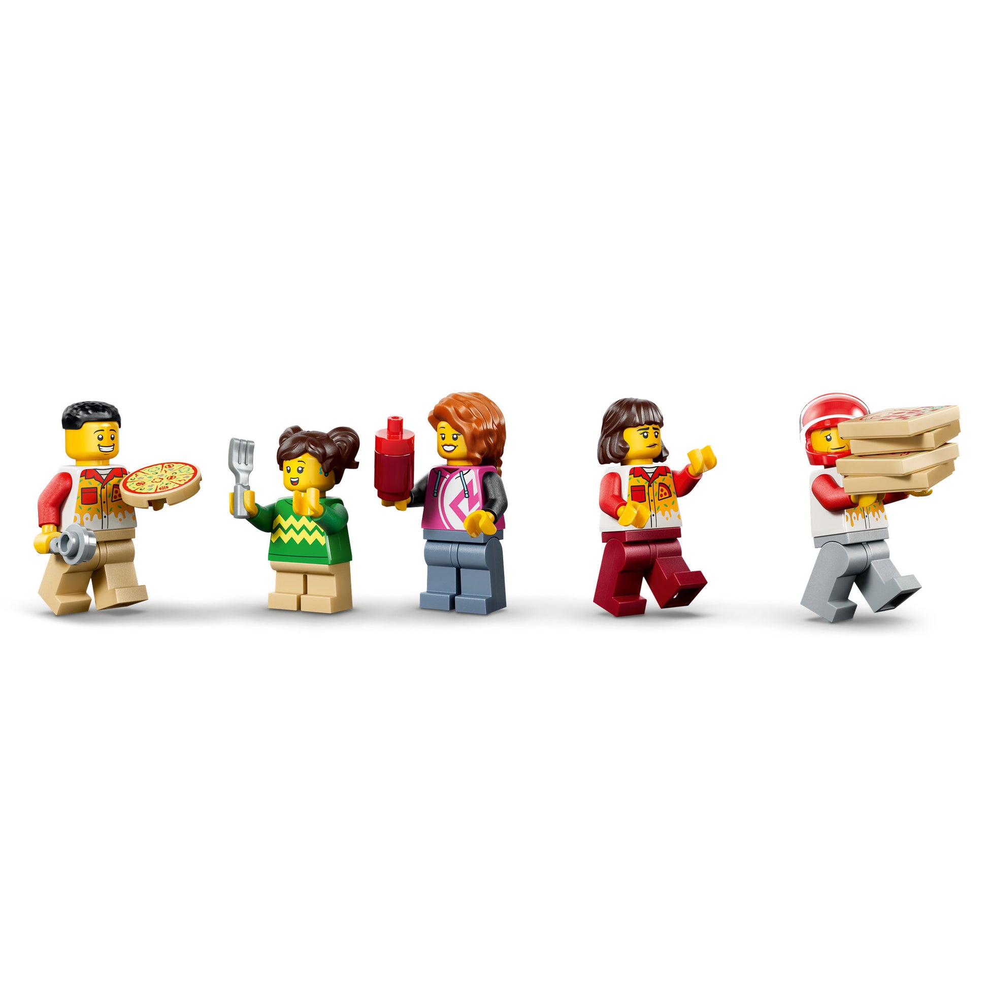 Minifigures in LEGO 60496 City Pizza Delivery Experience With Vehicles Set