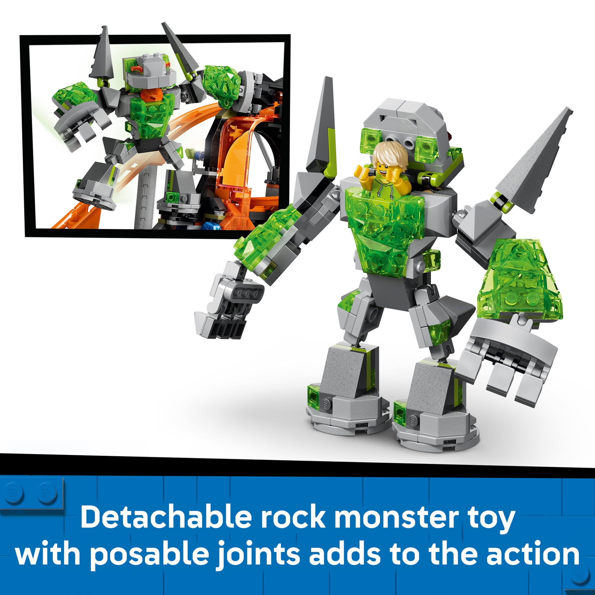 rock monster in the LEGO 60501 City Lava Land Roller Coaster Park Set 