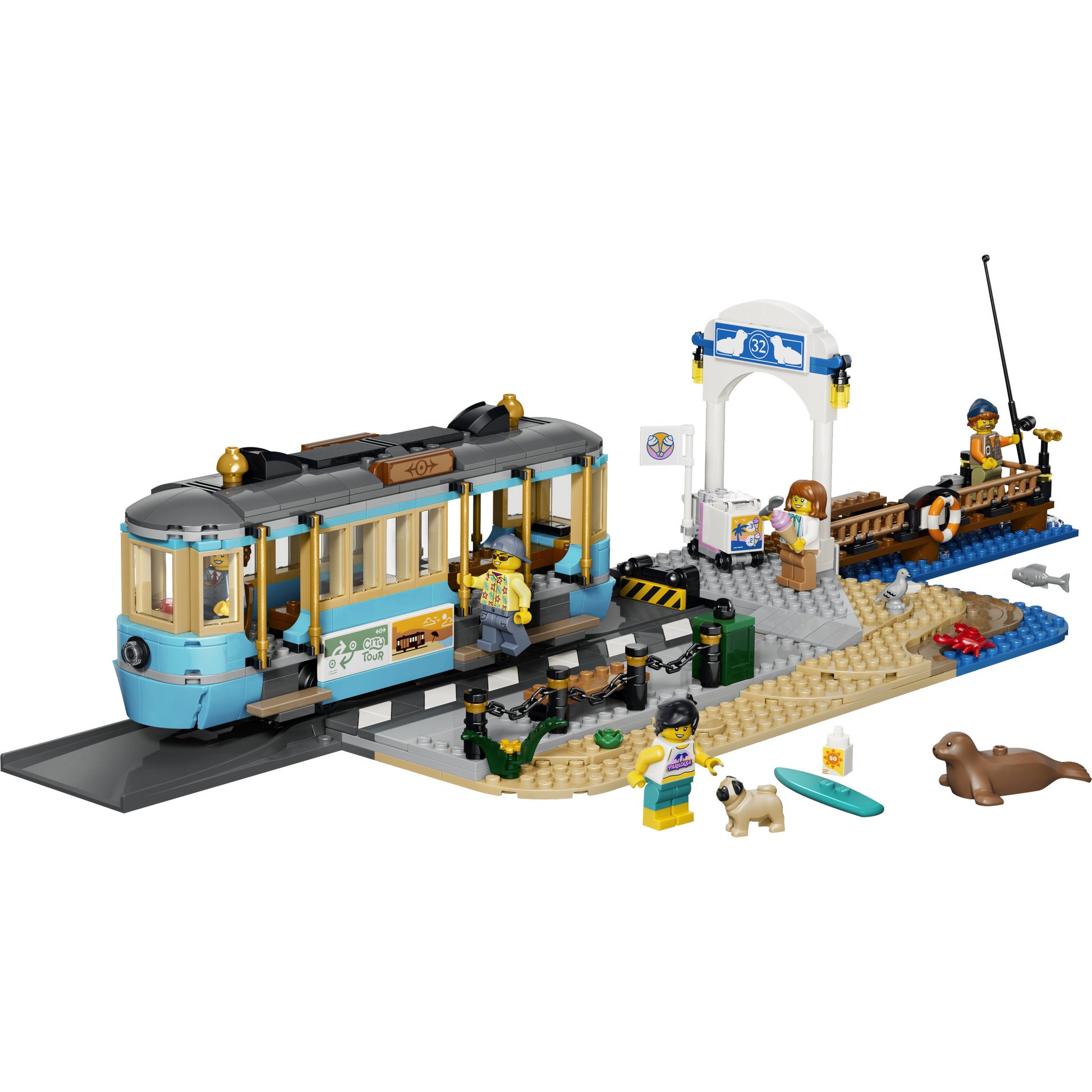 Assembled LEGO 60506 City Classic Beach Streetcar Set