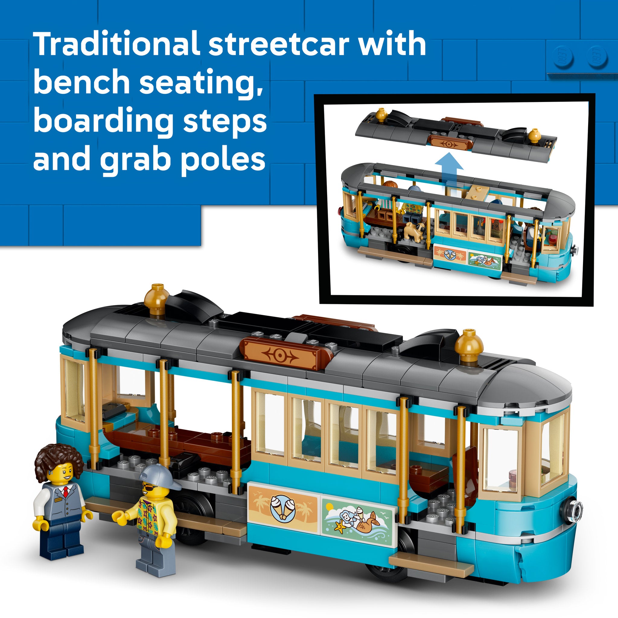 Streetcar, in the LEGO 60506 City Classic Beach Streetcar Set