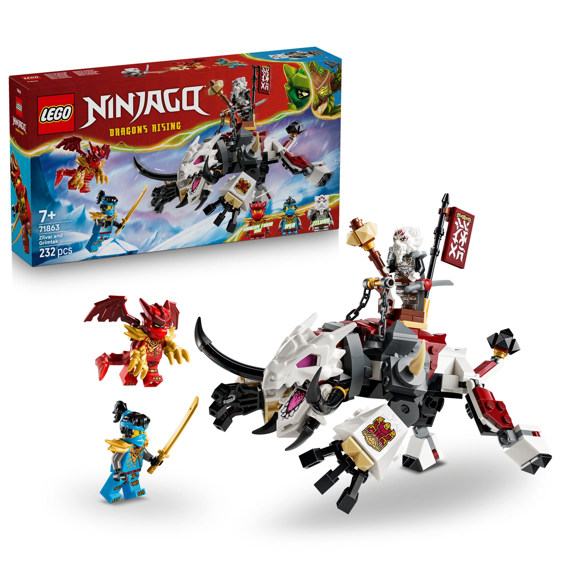 LEGO 71863 NINJAGO Zilvar and Grimtak The Dragon Beast assembled, and in packaging