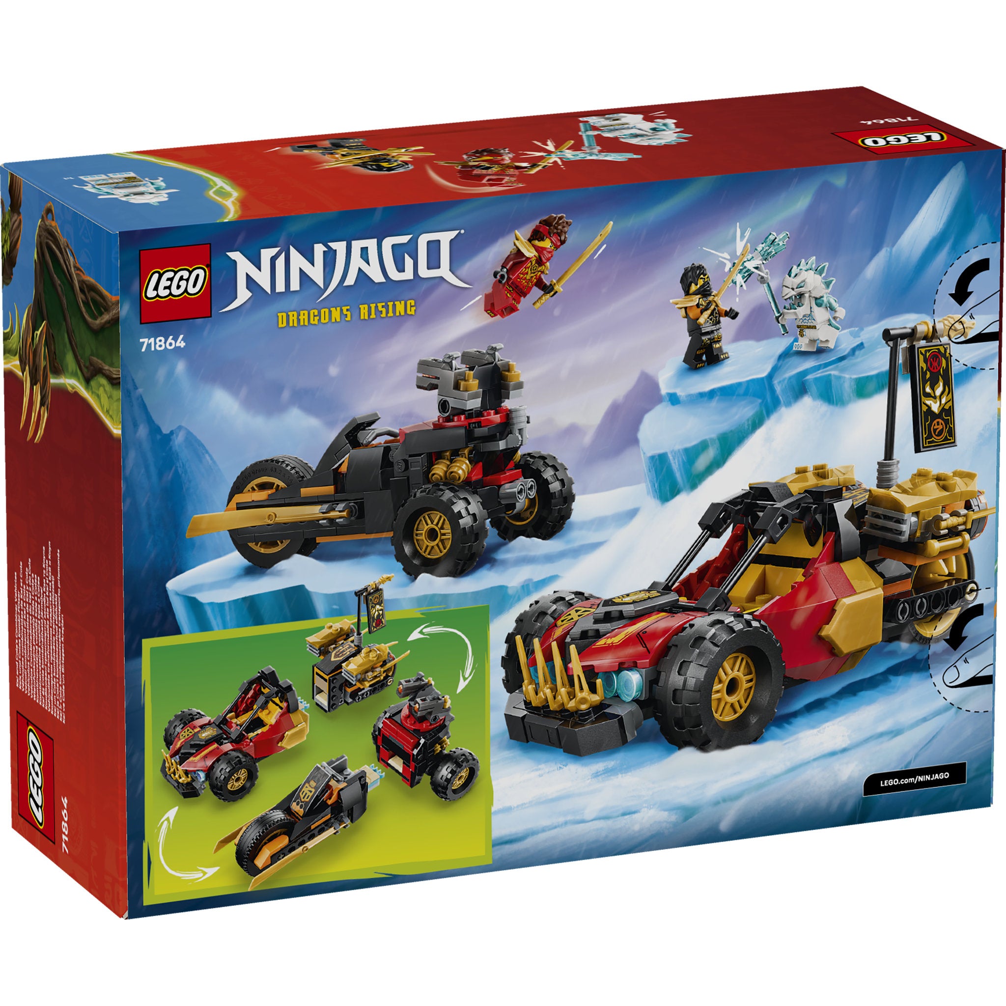 LEGO 71864 NINJAGO Kai and Coles Combiner Vehicles Set in packaging
