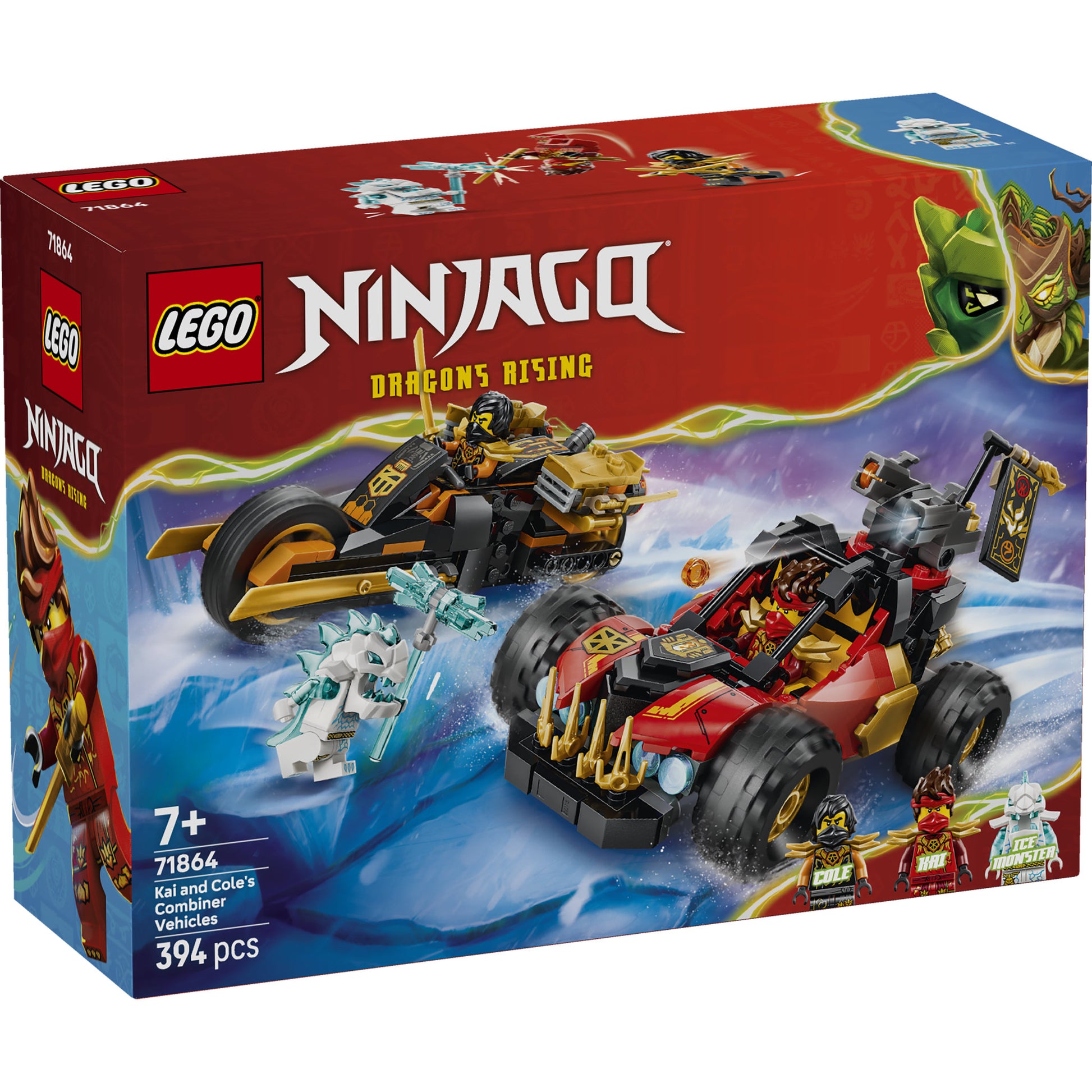 LEGO 71864 NINJAGO Kai and Coles Combiner Vehicles Set in packaging
