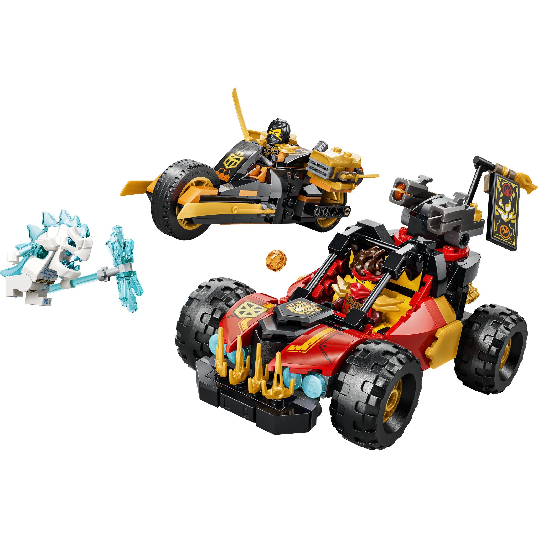 Assembled LEGO 71864 NINJAGO Kai and Coles Combiner Vehicles Set
