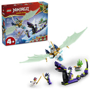 LEGO 71865 NINJAGO Zanes Ice Dragon Battle Set assembled, and with packaging