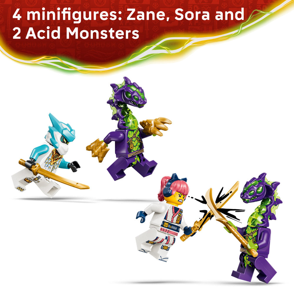 Minifigures in the LEGO 71865 NINJAGO Zanes Ice Dragon Battle Set