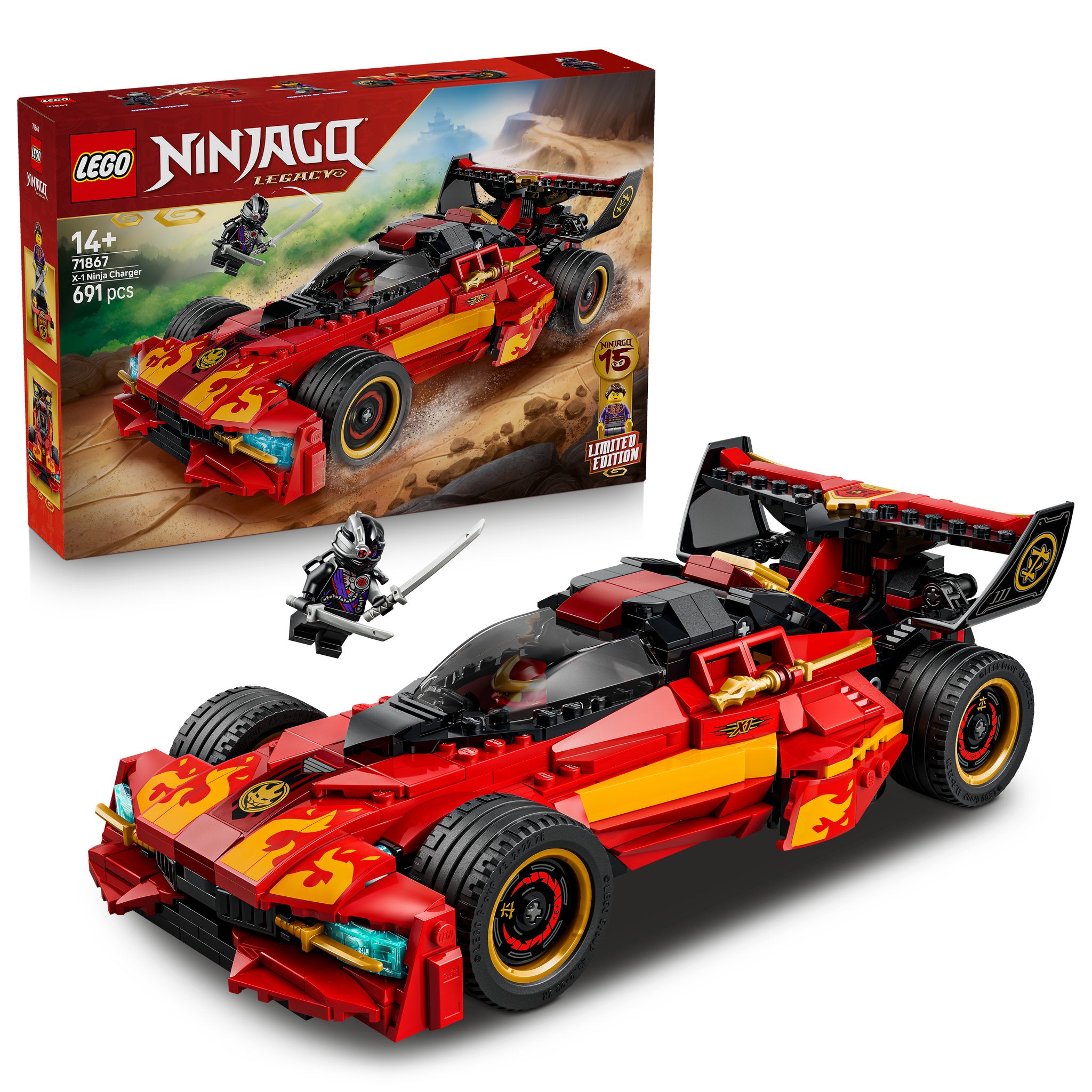 LEGO 71867 NINJAGO X-1 Ninja Charger 15th Anniversary Set assembled, and in packaging