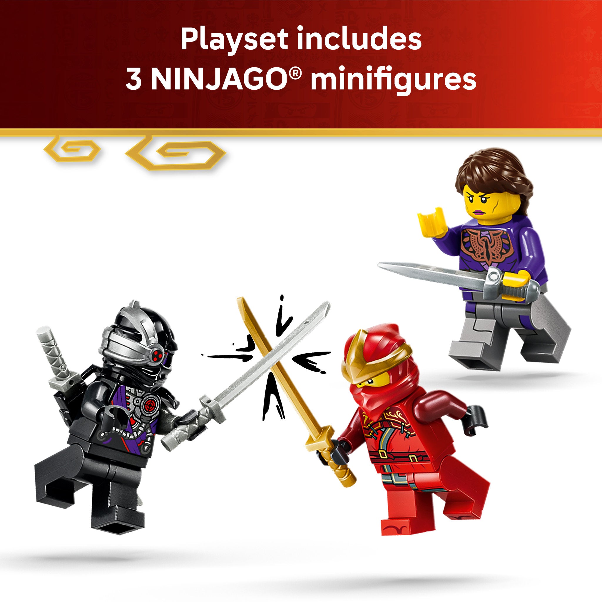Minifigures included in the LEGO 71867 NINJAGO X-1 Ninja Charger 15th Anniversary Set