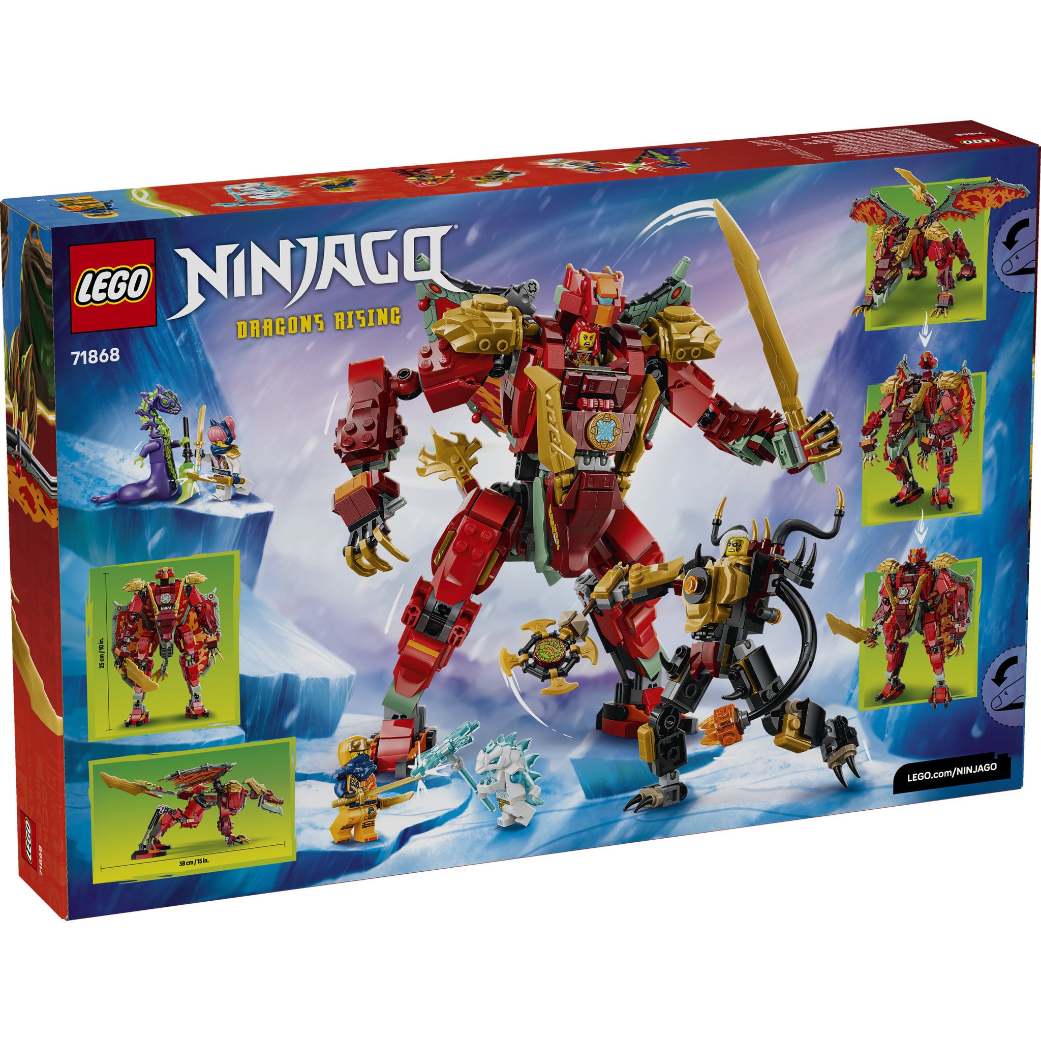 LEGO 71868 NINJAGO Wyldfyre's Transforming Dragon Mech Set in packaging