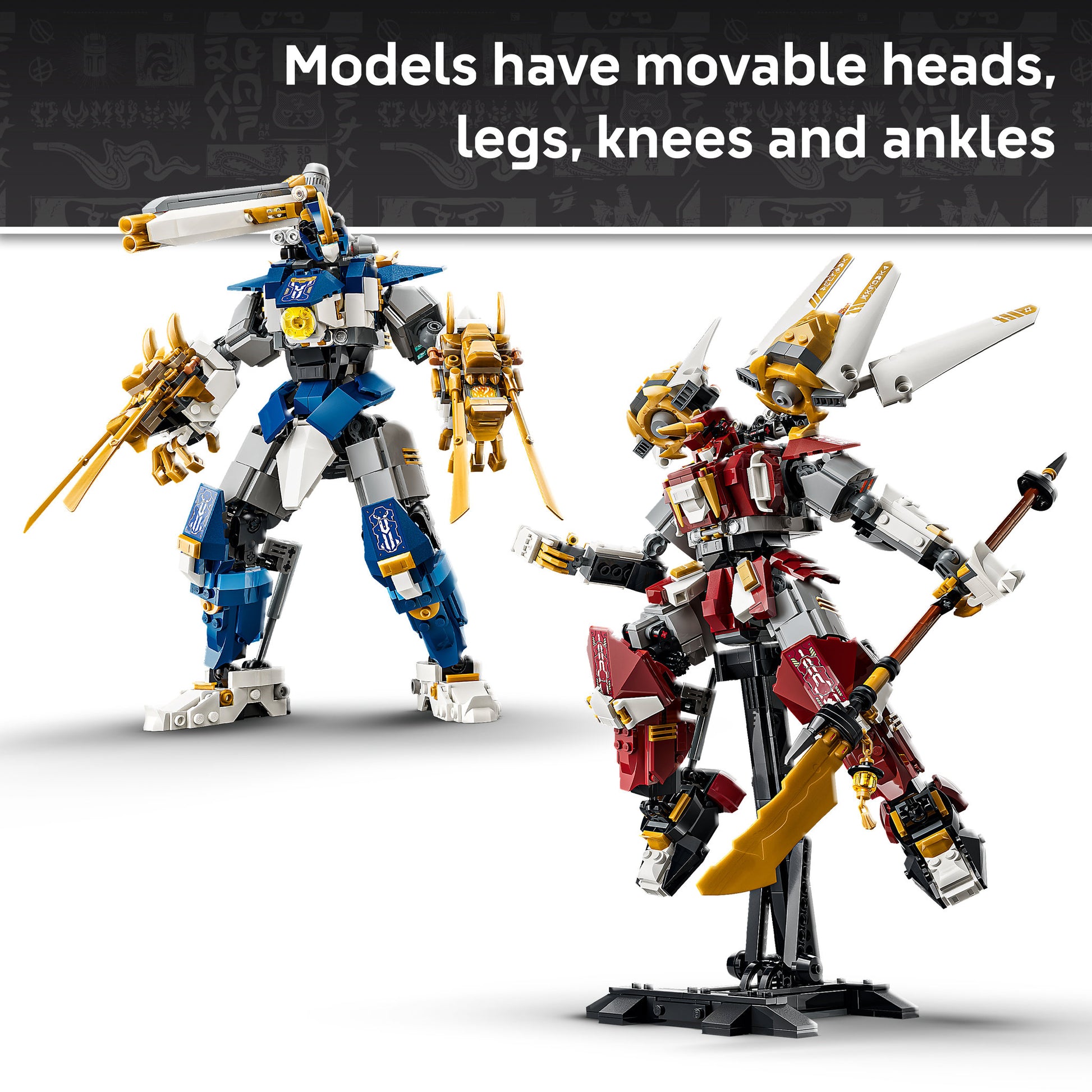 Articulated limbs on the LEGO 71870 NINJAGO The Twin Titan Mechs