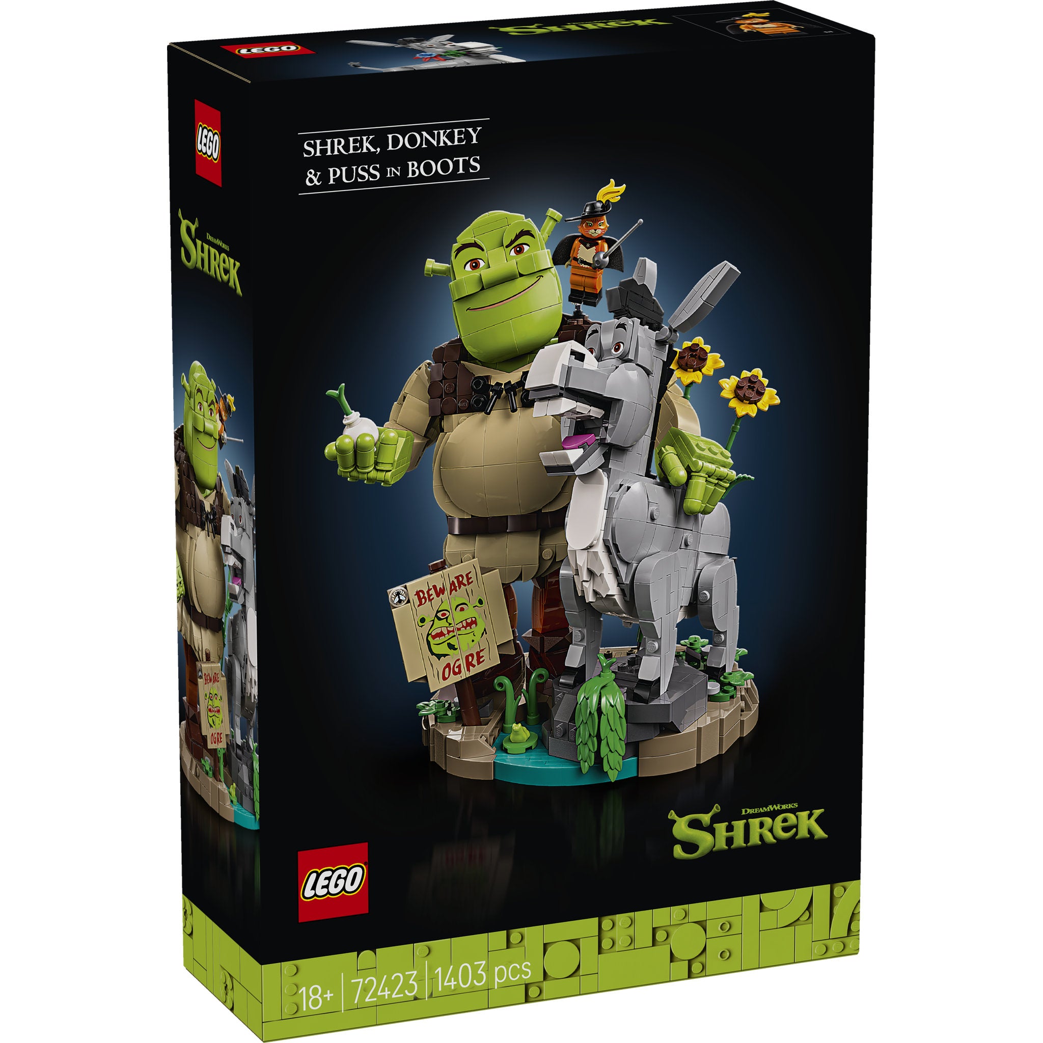 LEGO 72423 Shrek: Shrek, Donkey & Puss in Boots Set in packaging