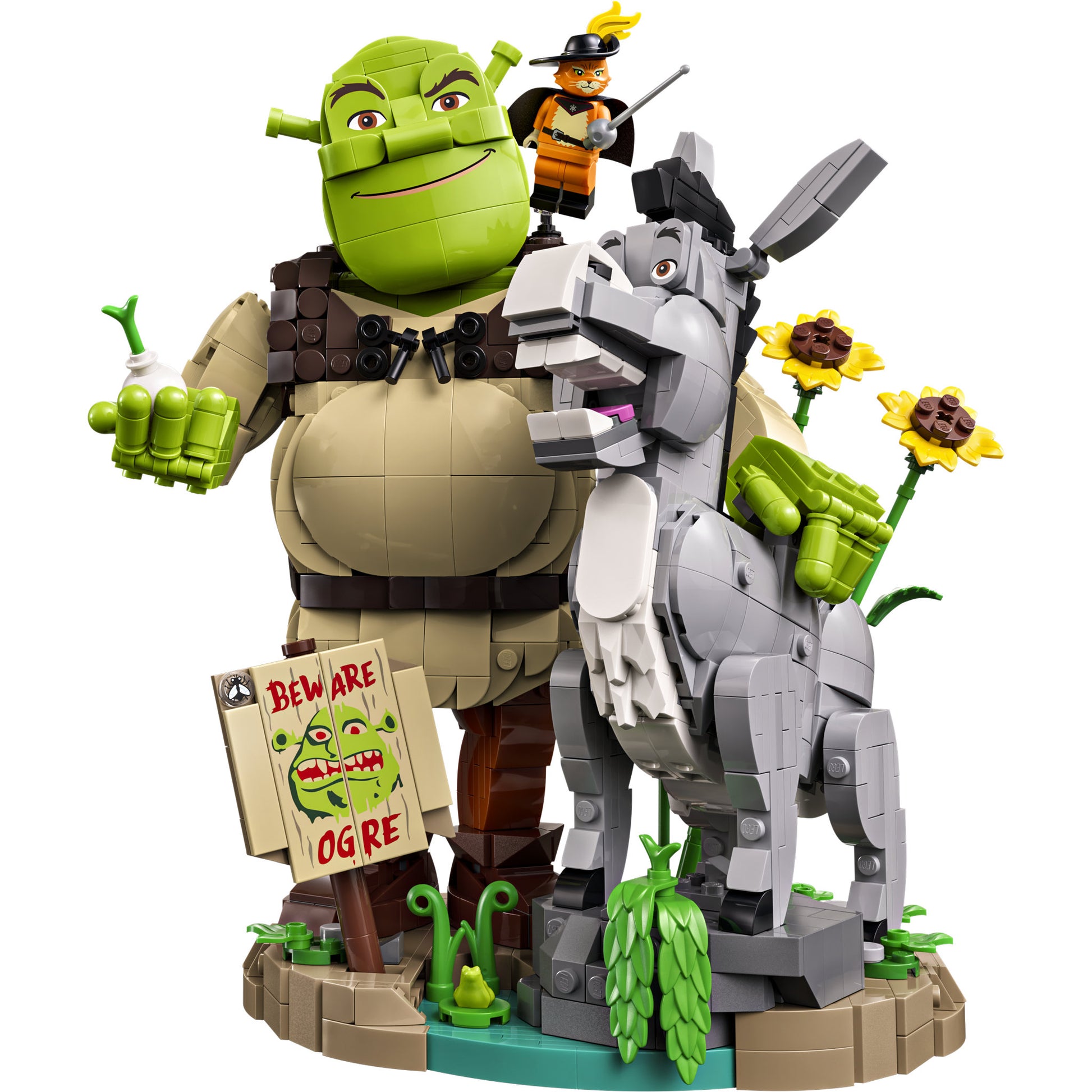 Assembled LEGO 72423 Shrek: Shrek, Donkey & Puss in Boots Set