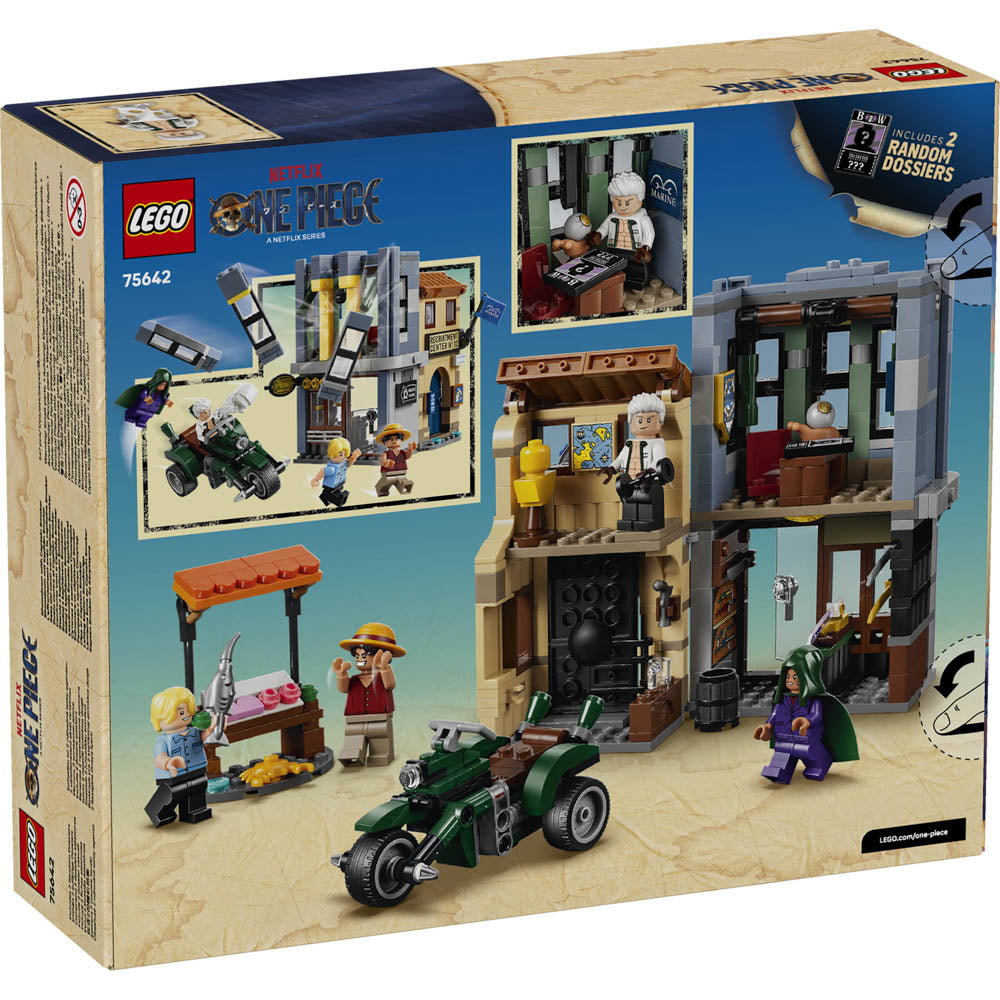 Back packaging of the LEGO 75642 ONE PIECE Showdown with Captain Smoker set