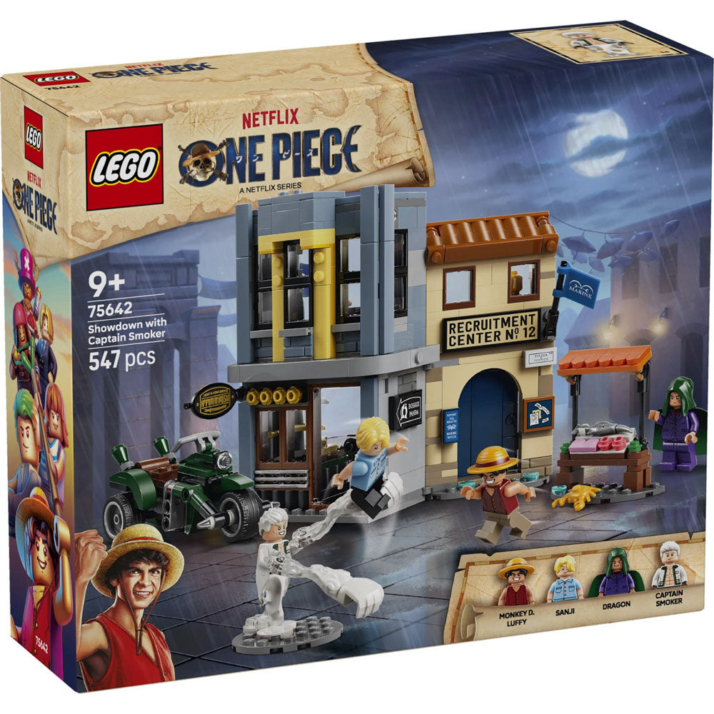 Assembled LEGO 75642 ONE PIECE Showdown with Captain Smoker set, in packaging
