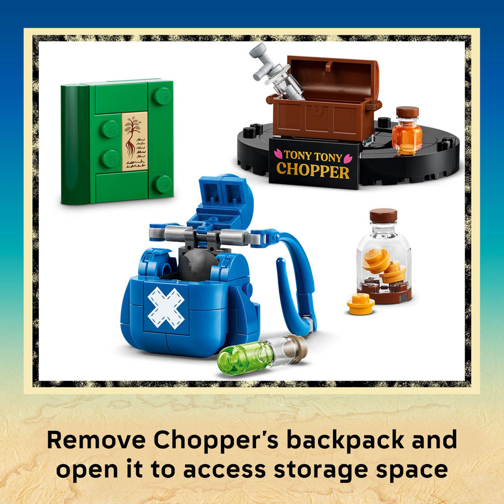Open the backpack from the LEGO 75643 ONE PIECE Tony Tony Chopper set