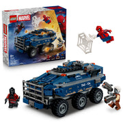 LEGO 76349 Super Heroes Prison Transport Chase Set in packaging, and assembled