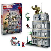 LEGO 76350 Marvel Spider-Man vs Hulk Epic Clash Set, in packaging and assembled