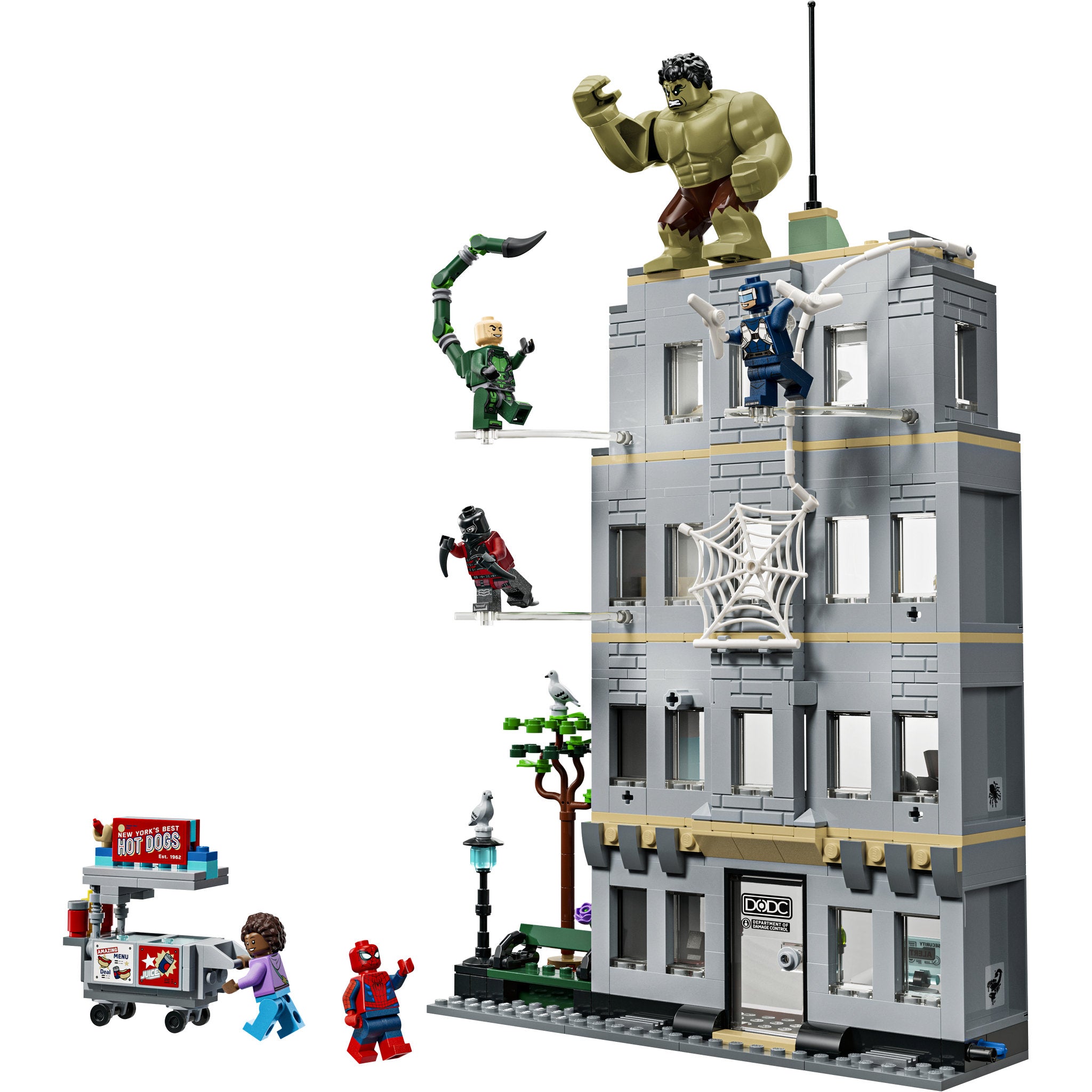 Assembled LEGO 76350 Marvel Spider-Man vs Hulk Epic Clash Set