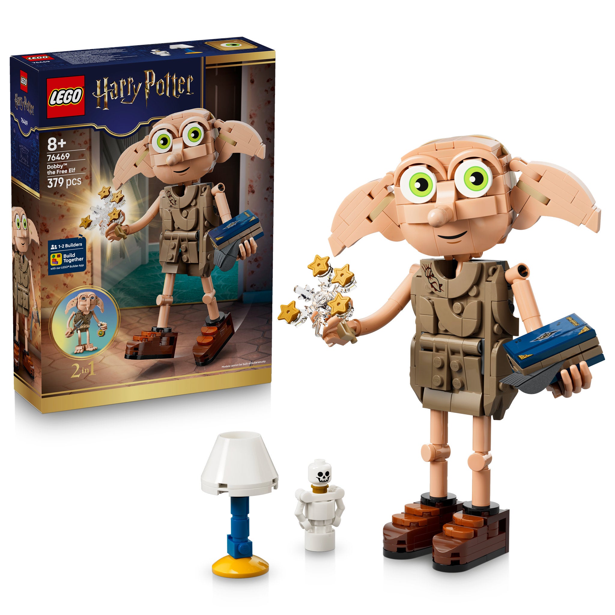 LEGO 76469 Harry Potter Dobby The Free Elf Set in packaging, and assembled