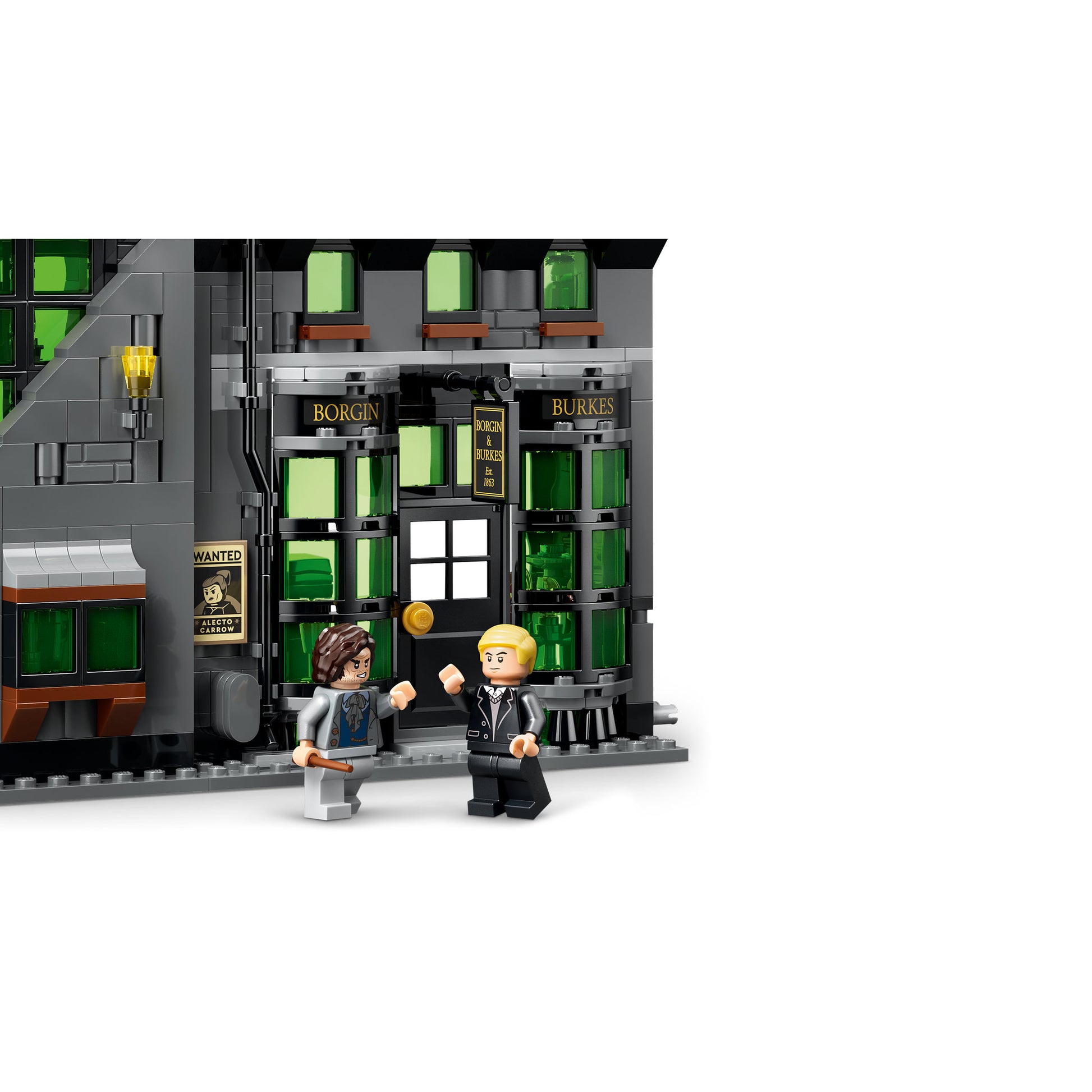 Assembled minifigures in LEGO 76471 Harry Potter Knockturn Alley Wizarding Shops Set