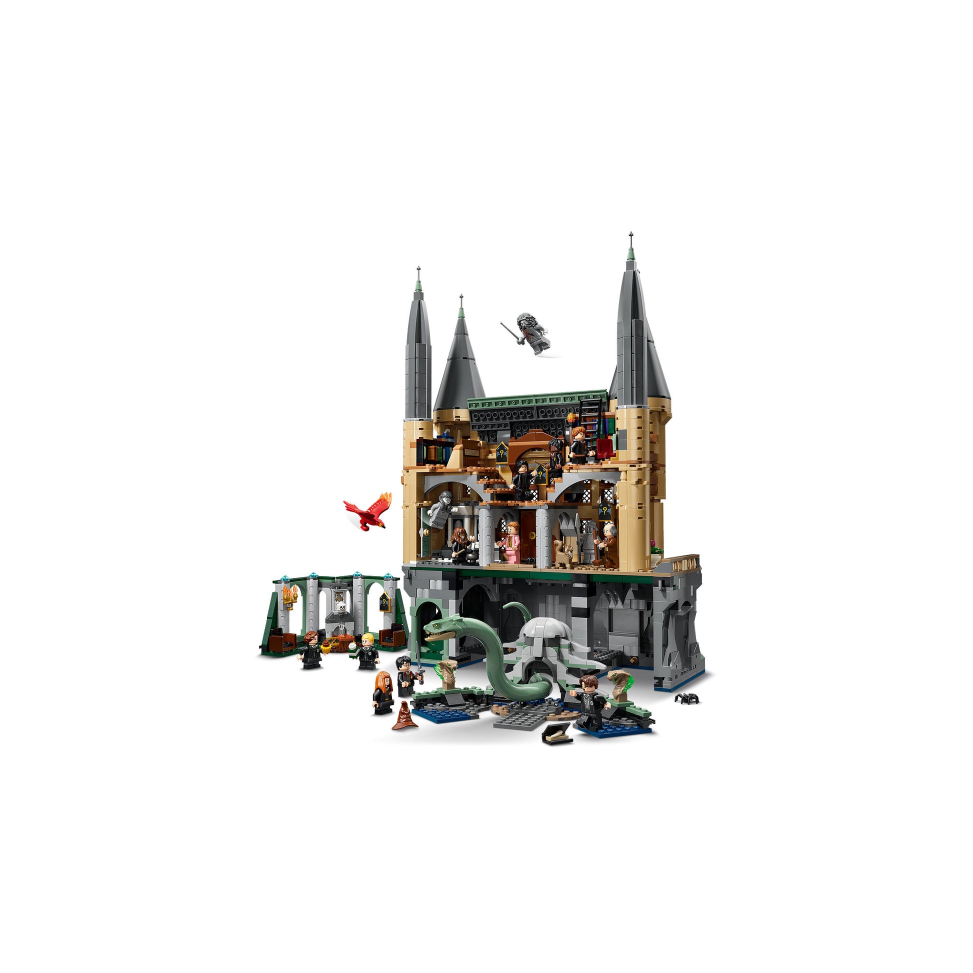 Assembled LEGO 76473 Harry Potter Hogwarts Castle: East Wing Set, photographed at distance