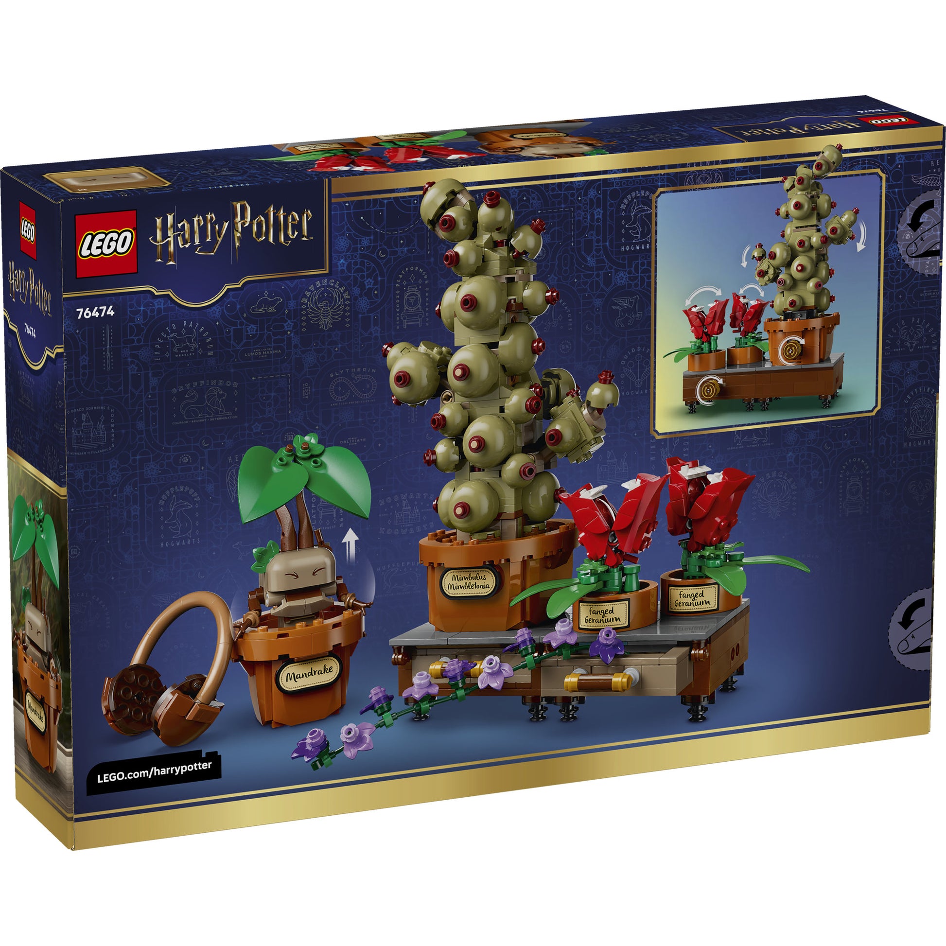 LEGO 76474 Harry Potter Hogwarts Herbology Plants Set in packaging