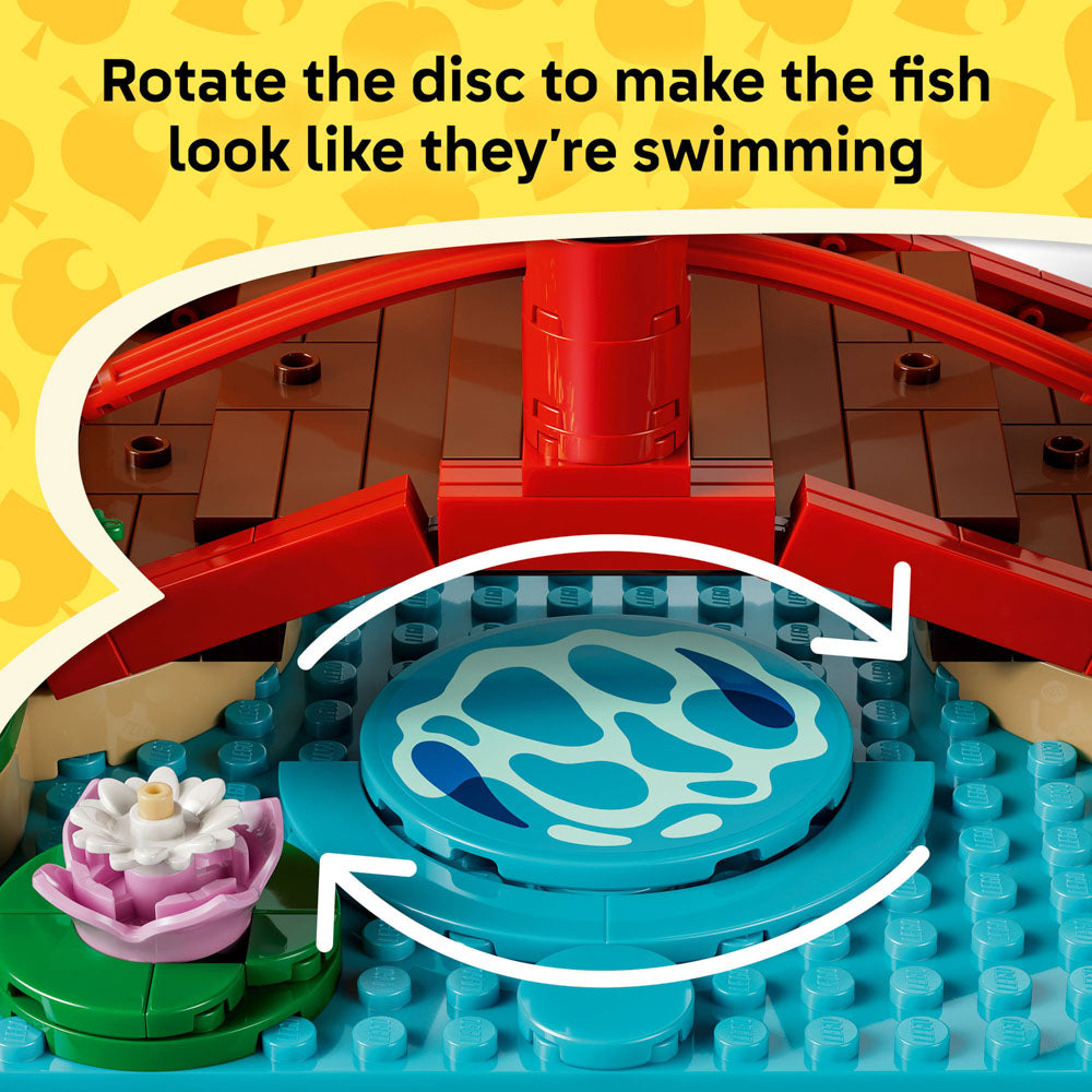 Rotate the swimming fish, in the LEGO 77059 Animal Crossing Timmy & Tommy's Fun Day Out set