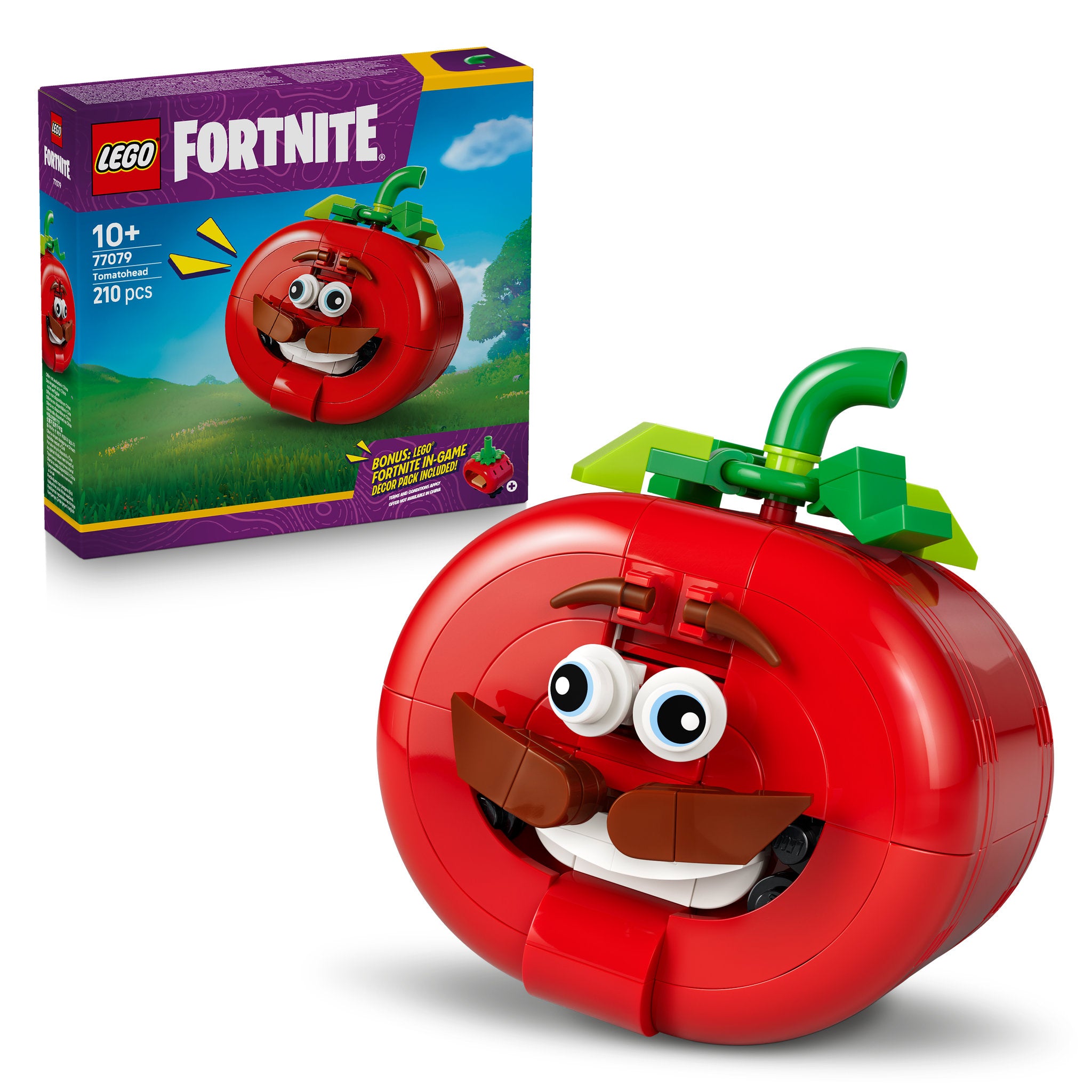 LEGO 77079 Fortnite Tomatohead Set assembled, and in packaging
