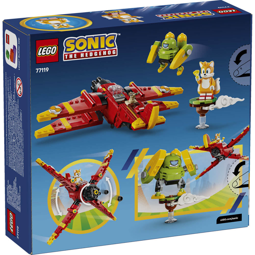 Back packaging of the LEGO 77119 Sonic Tails' Tornado-1 set