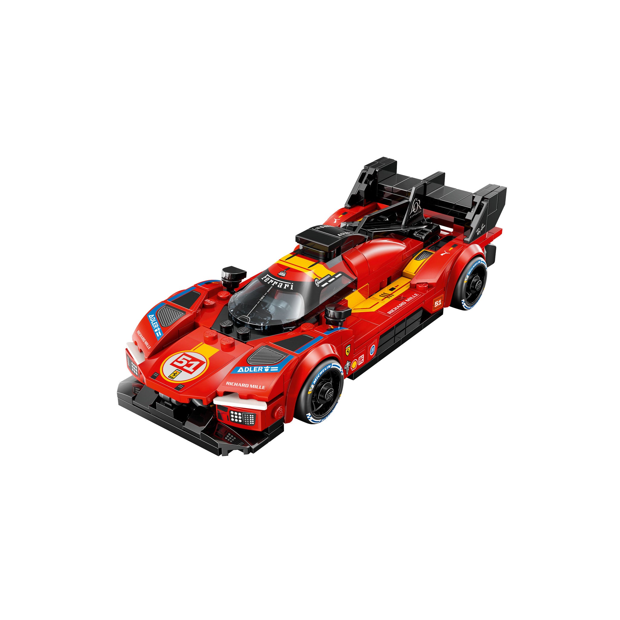 Assembled top view of LEGO 77261 Speed Champions Ferrari 499P Set
