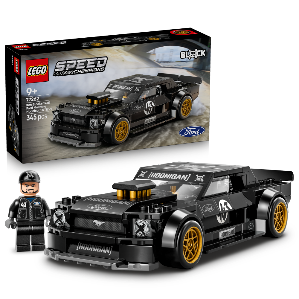 LEGO 77262 Speed Champions Ken Block's '65 Ford Mustang Set in packaging, and assembled