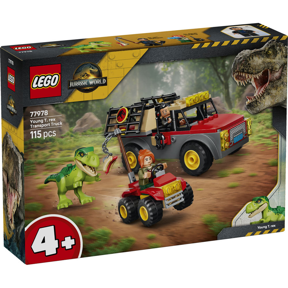 LEGO 77978 Jurassic World Young T.Rex Transport Truck set, in packaging
