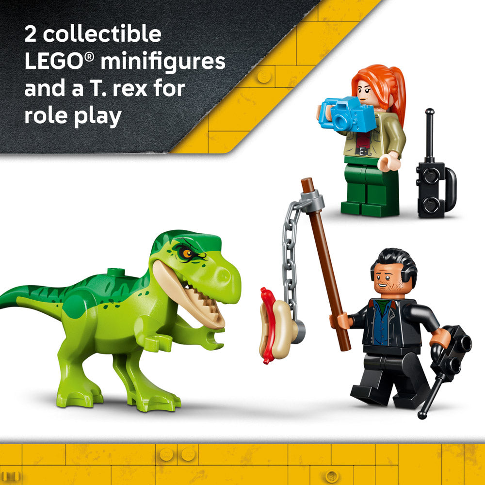 1 minifigures and a dinosaur included with the LEGO 77978 Jurassic World Young T.Rex Transport Truck set